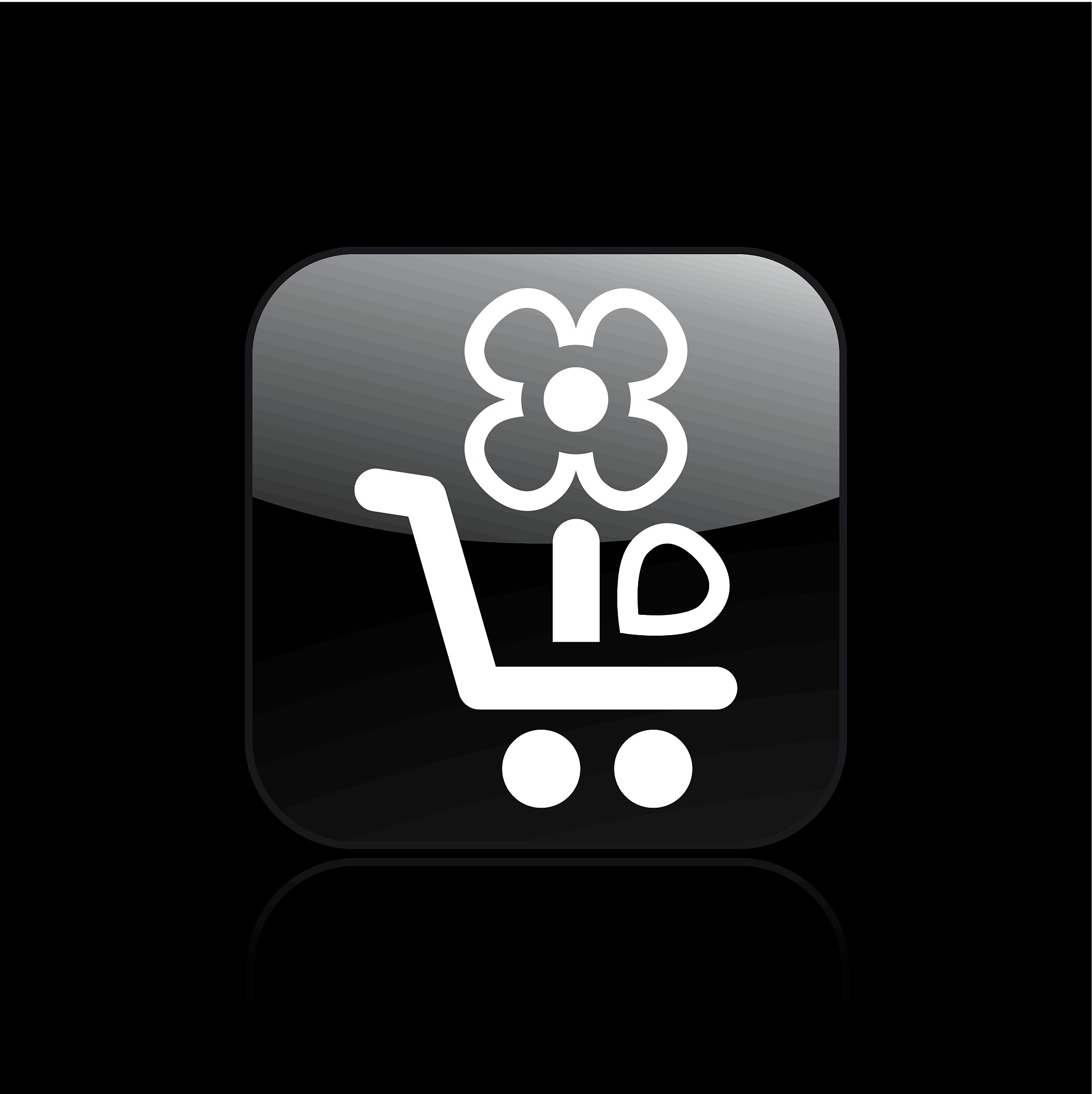 vector illustration of single flower sale icon