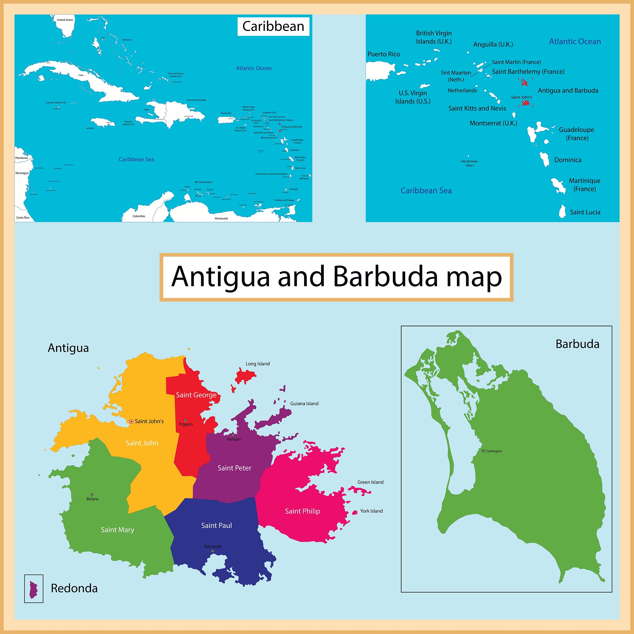 antigua and barbuda map