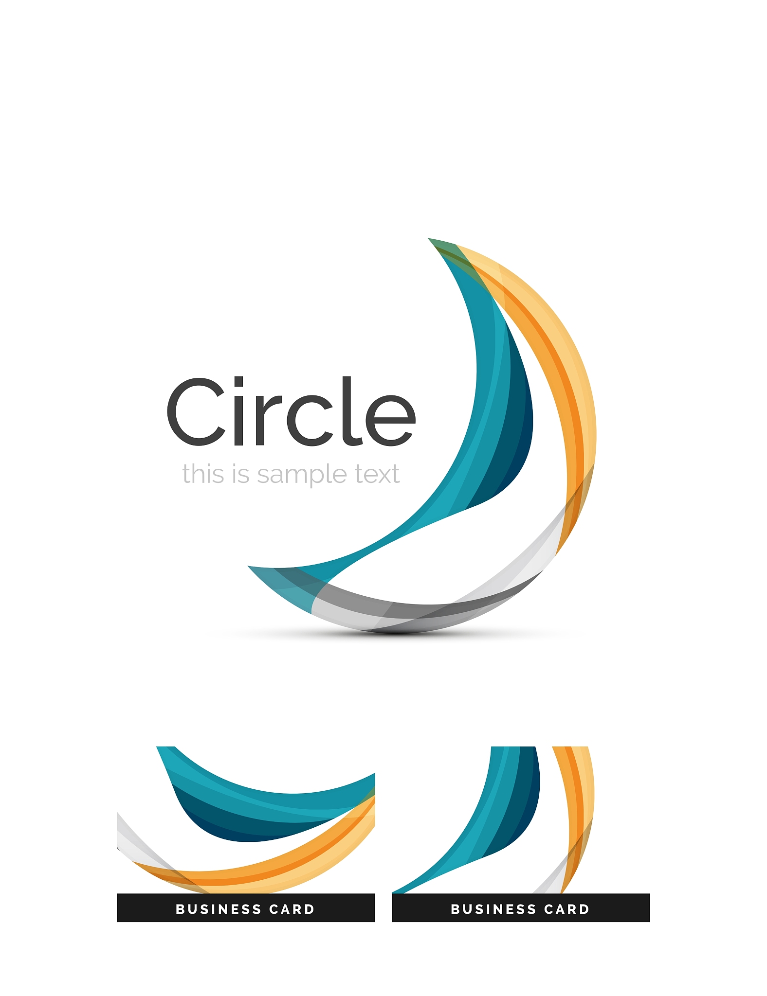 circle logo transparent overlapping swirl shapes
