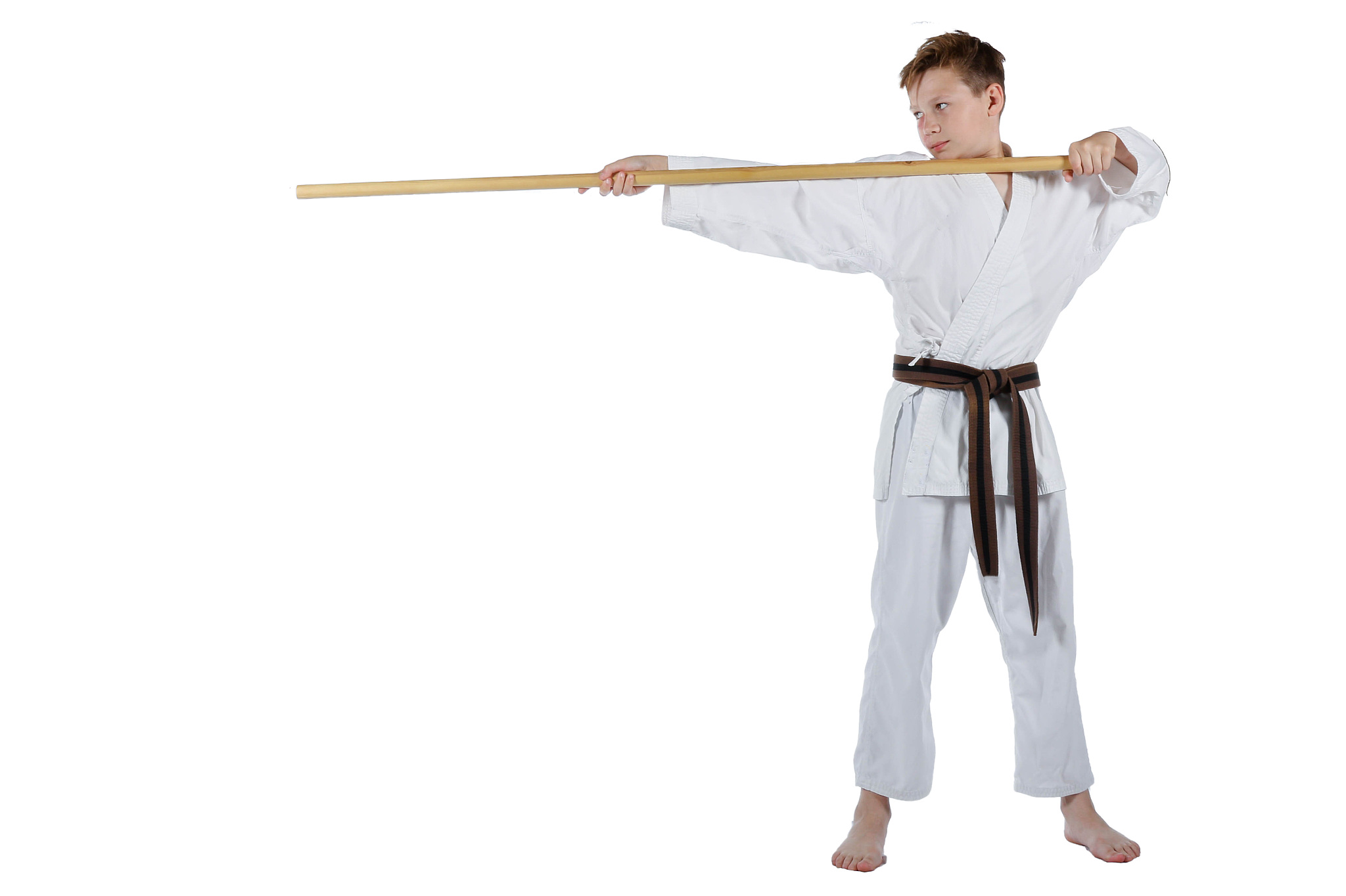 teenage boy doing martial arts