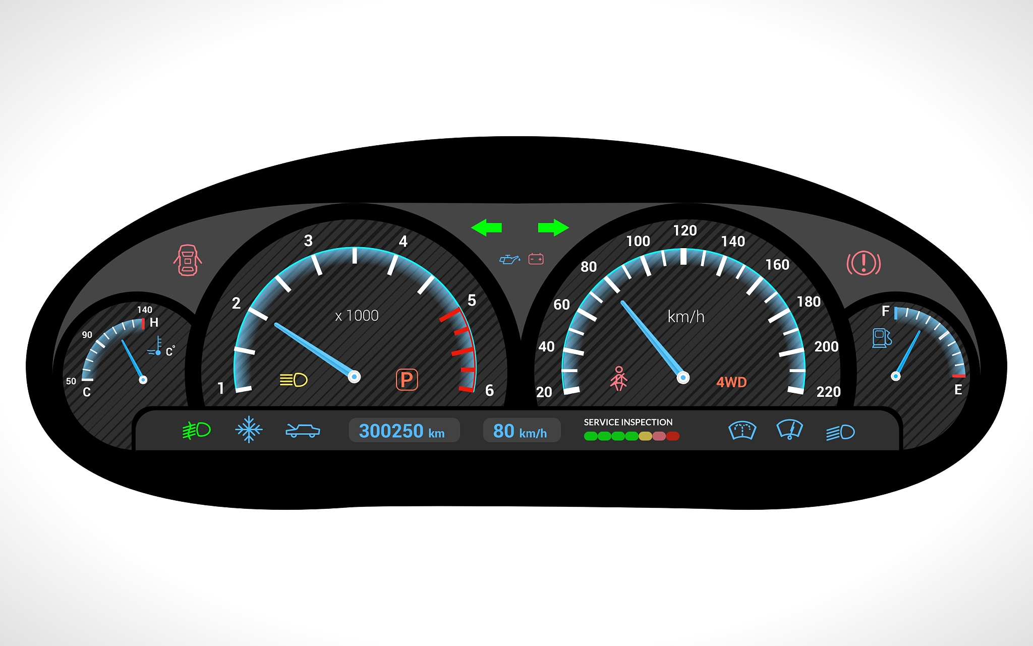 car dashboard isolated