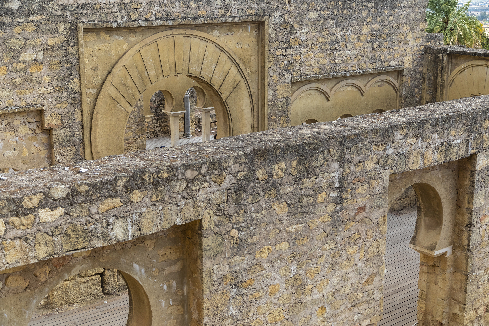arches with patterns of 10th century ruined palace in moorish me