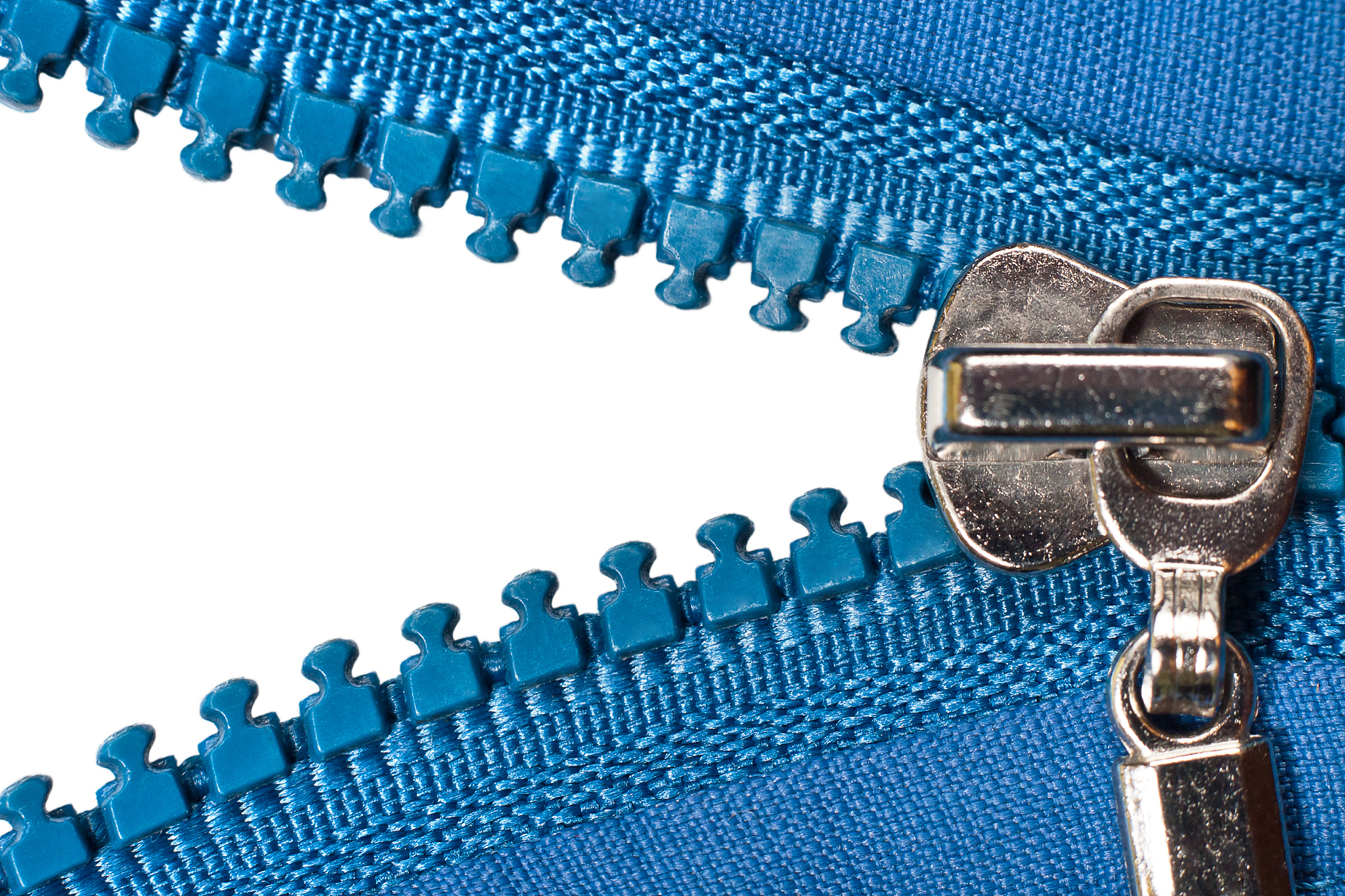 zipper on white background