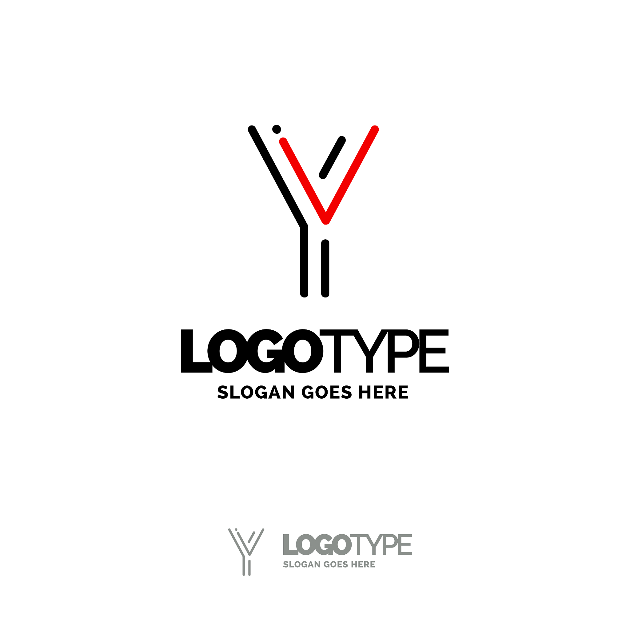 y logo digital logo template black and red logo