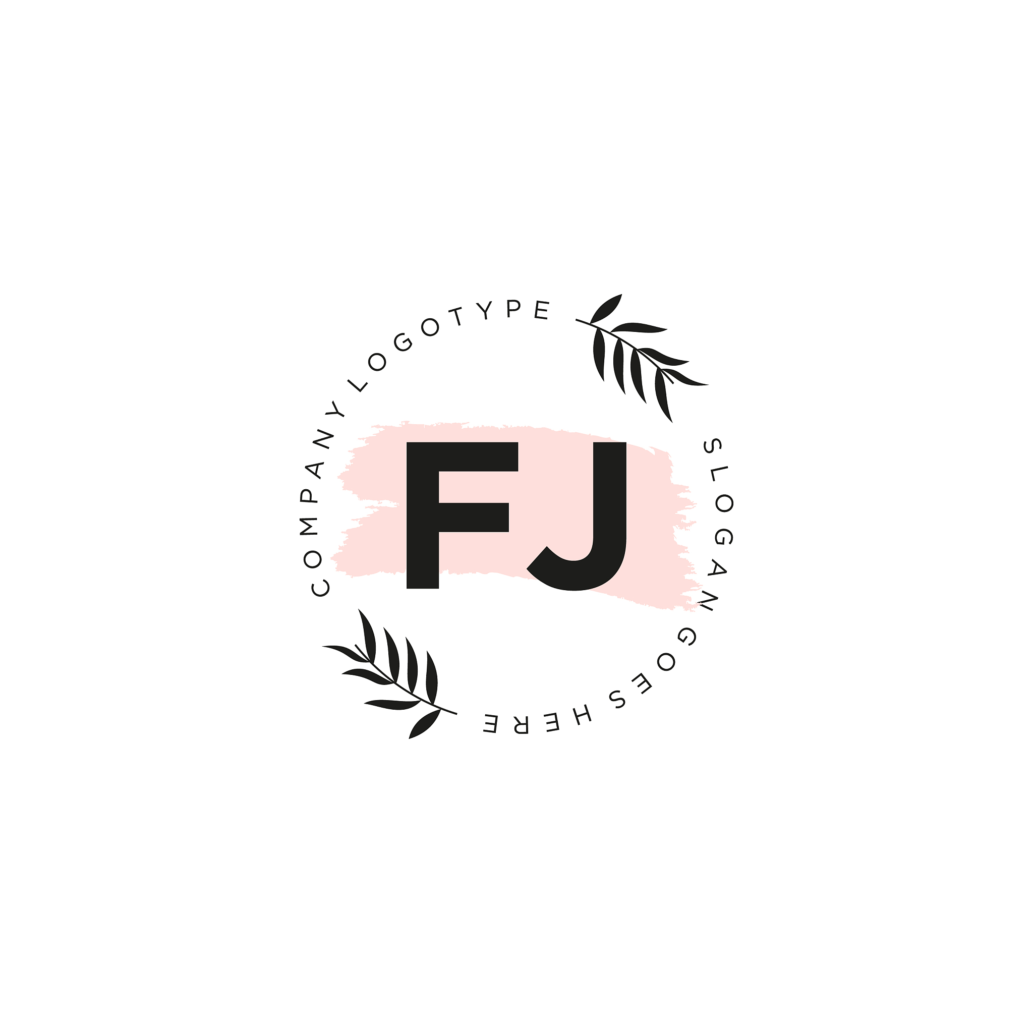 fj letter logo icon design template elements