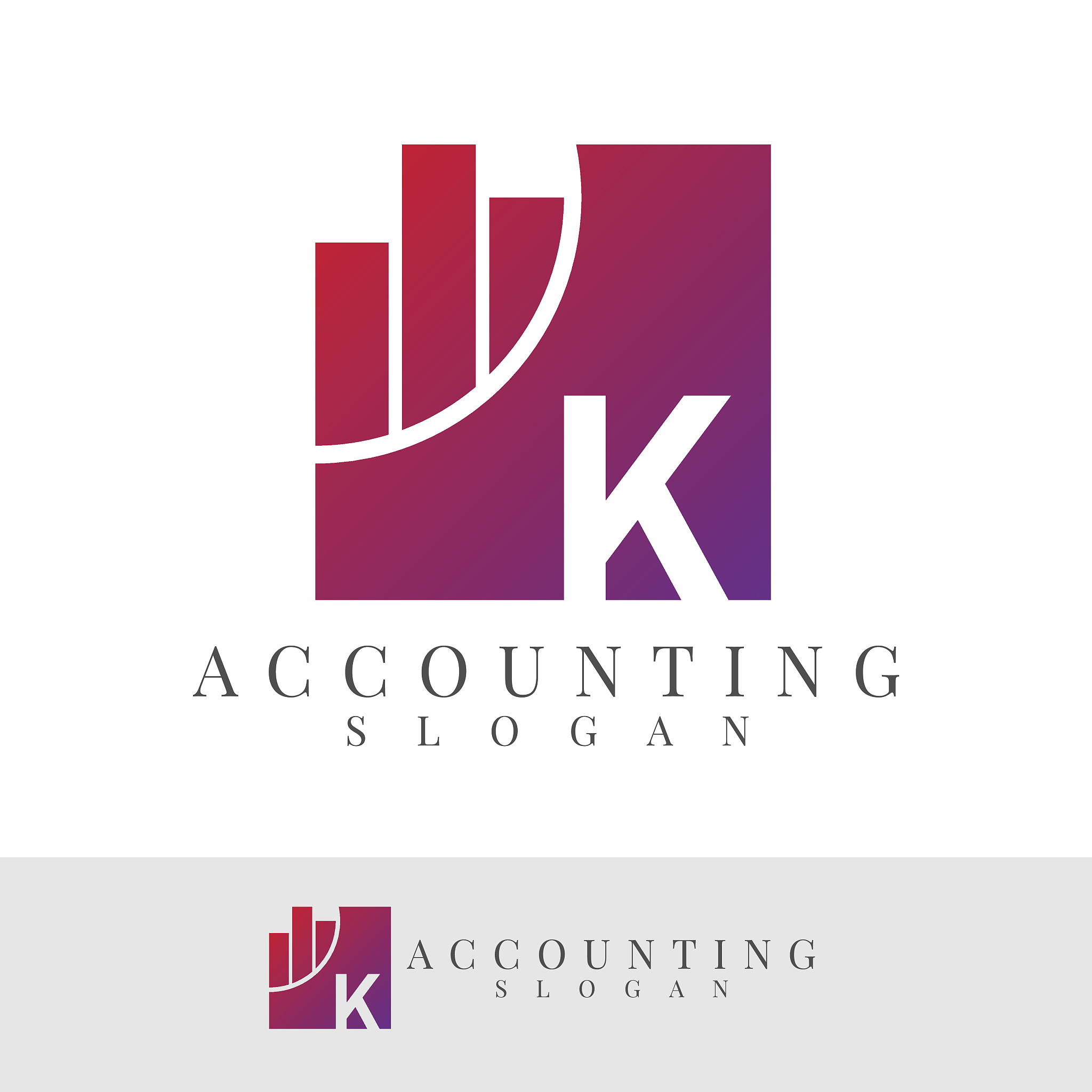 accounting initial letter k icon design