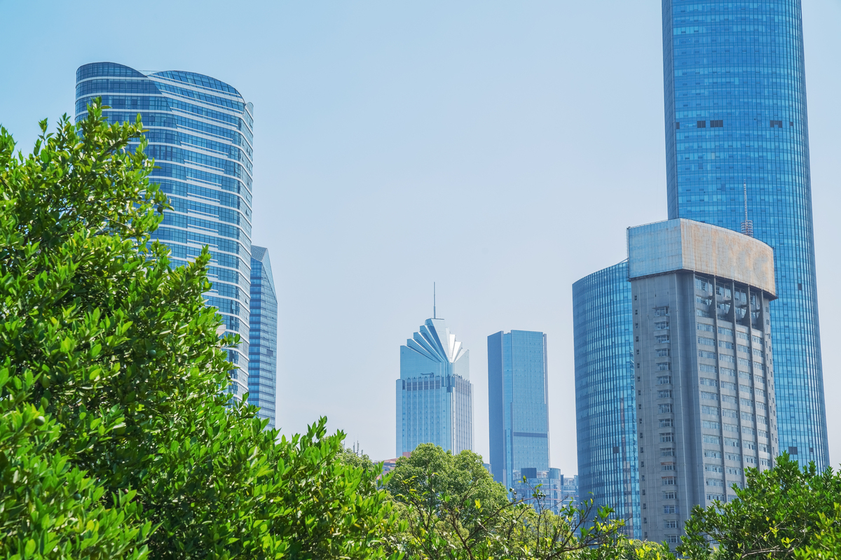 中国江西省南昌市现代都市建筑特写