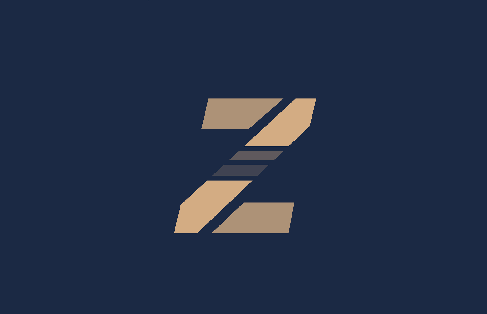 alphabet z blue letter brown logo icon for