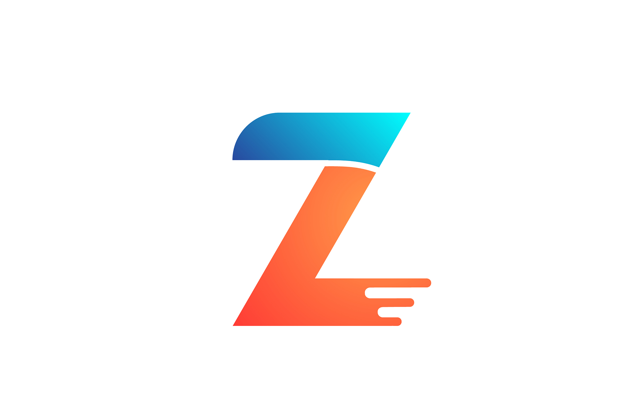 letter z in orange blue alphabet color for