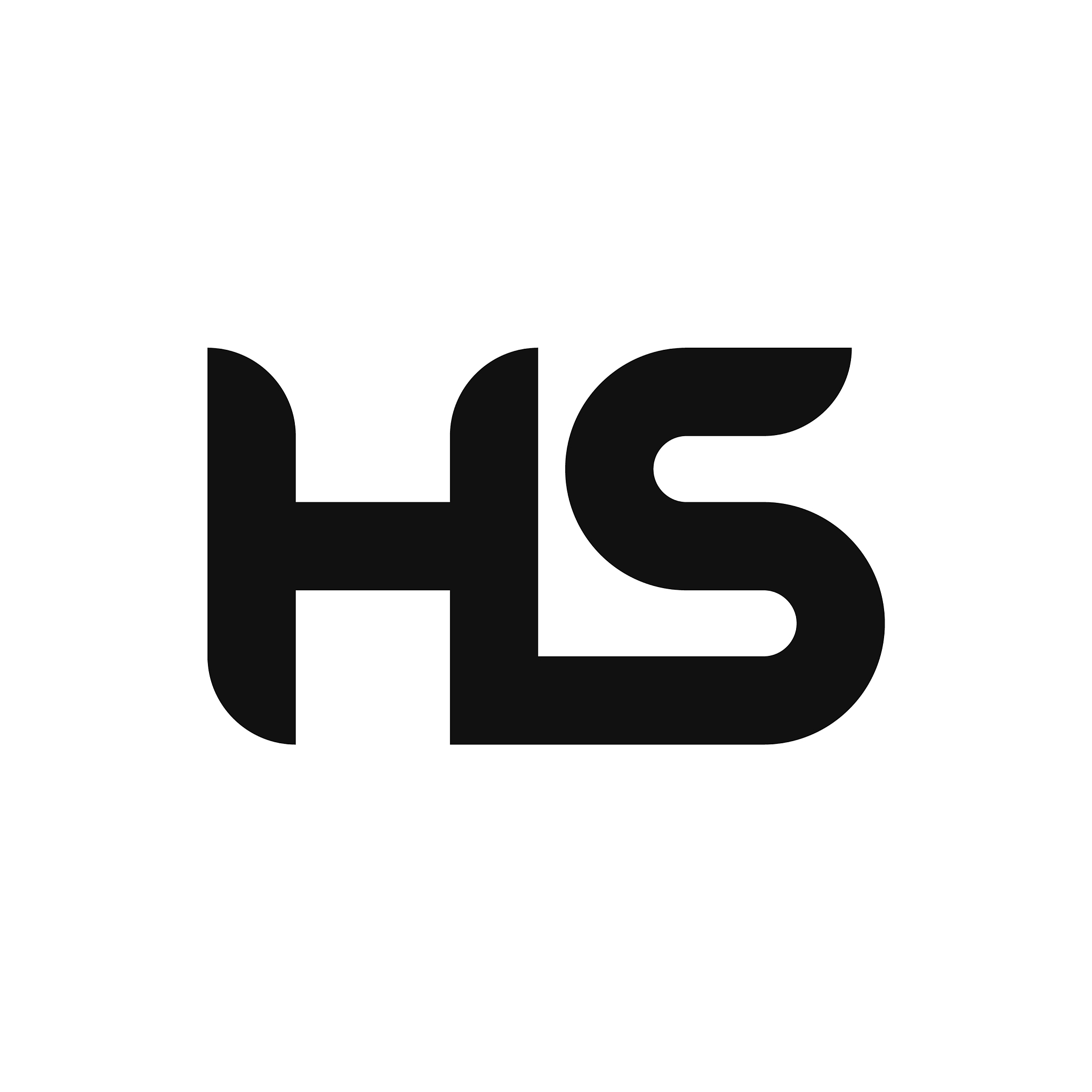 sh letter logo design with simple style