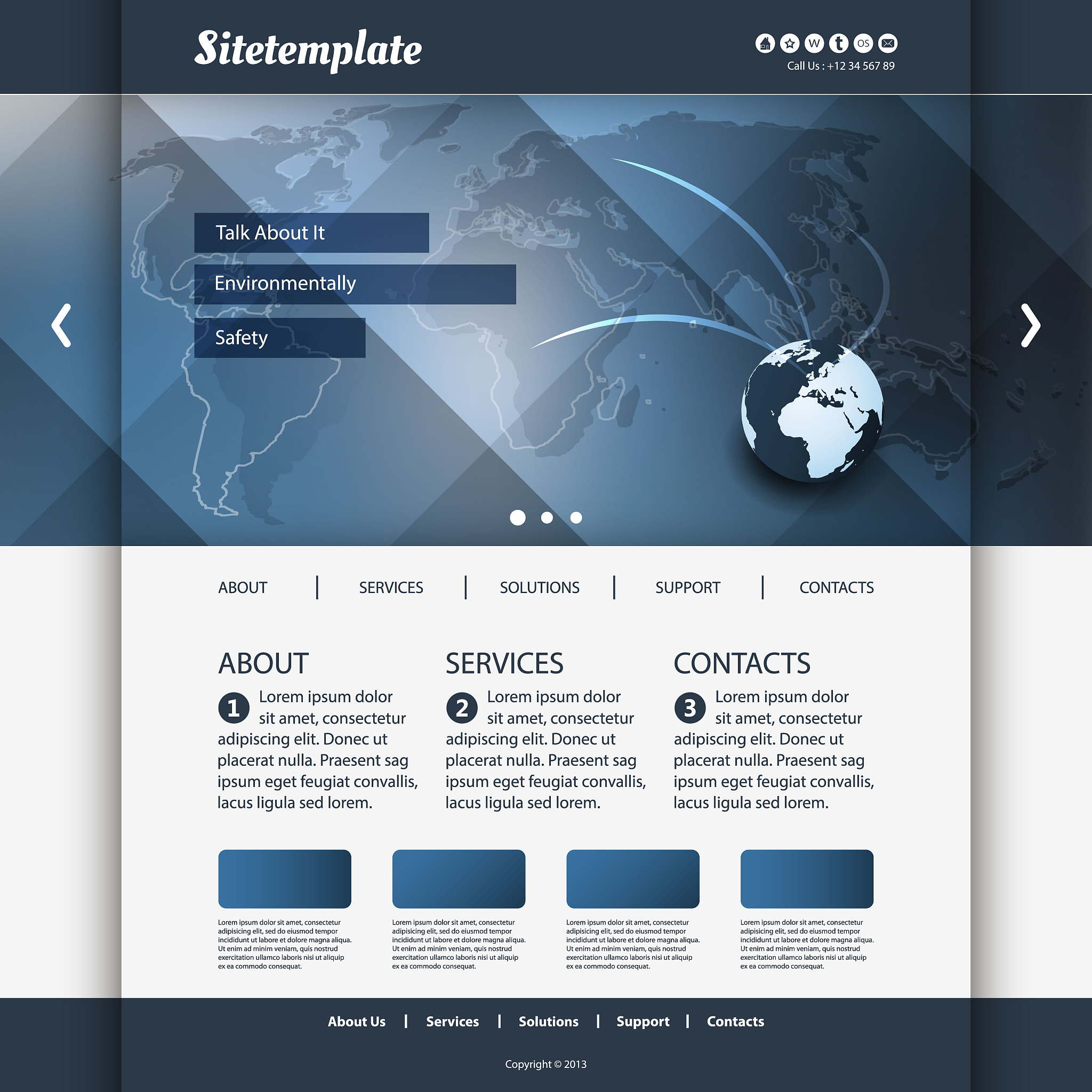 one page website template