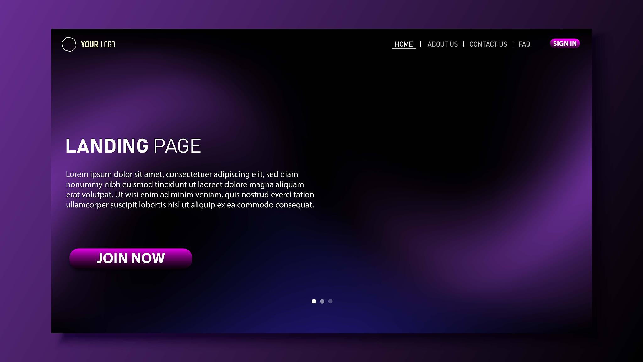 ui background design for website. landing page background