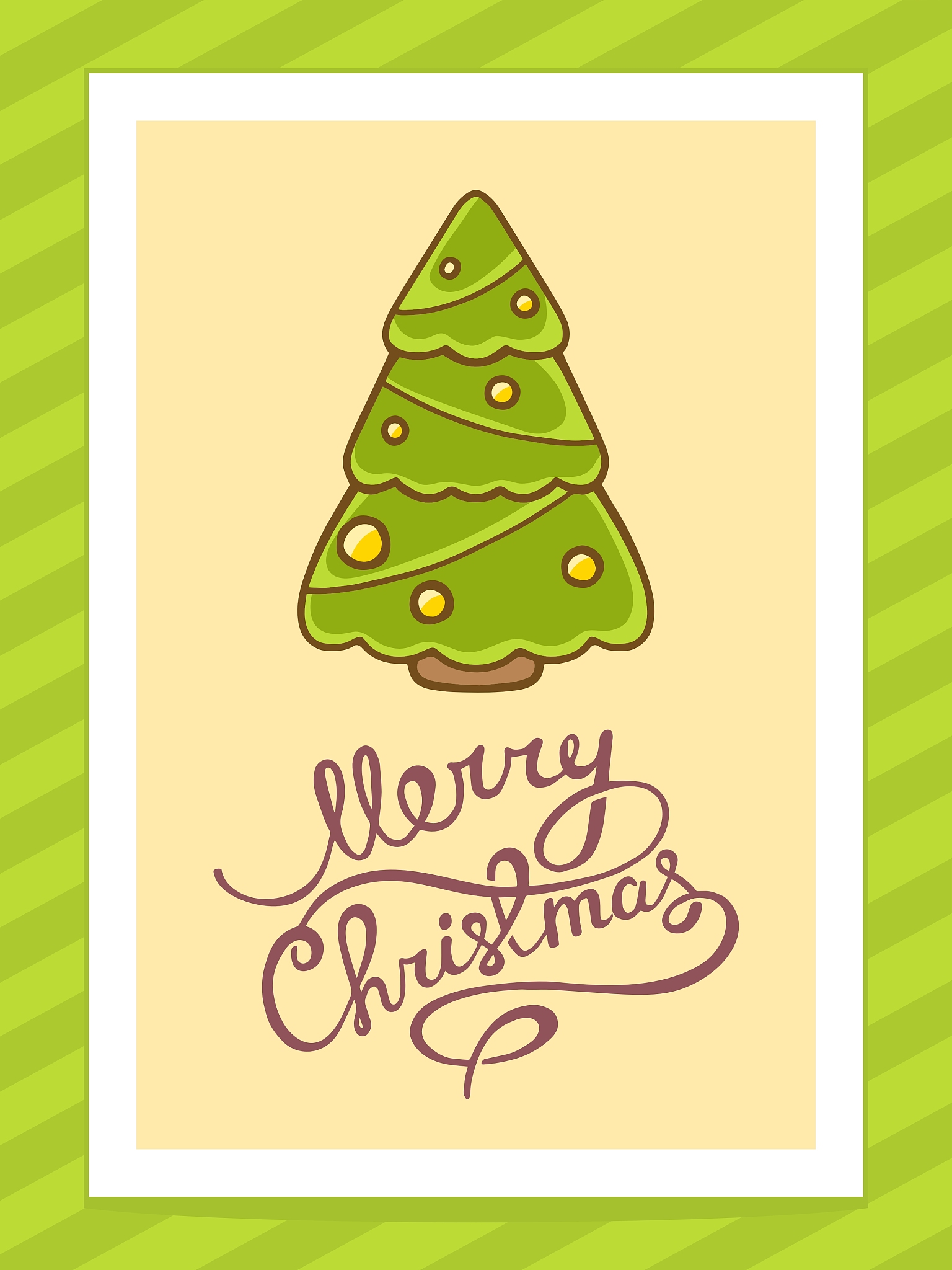 green christmas tree with hand written te
