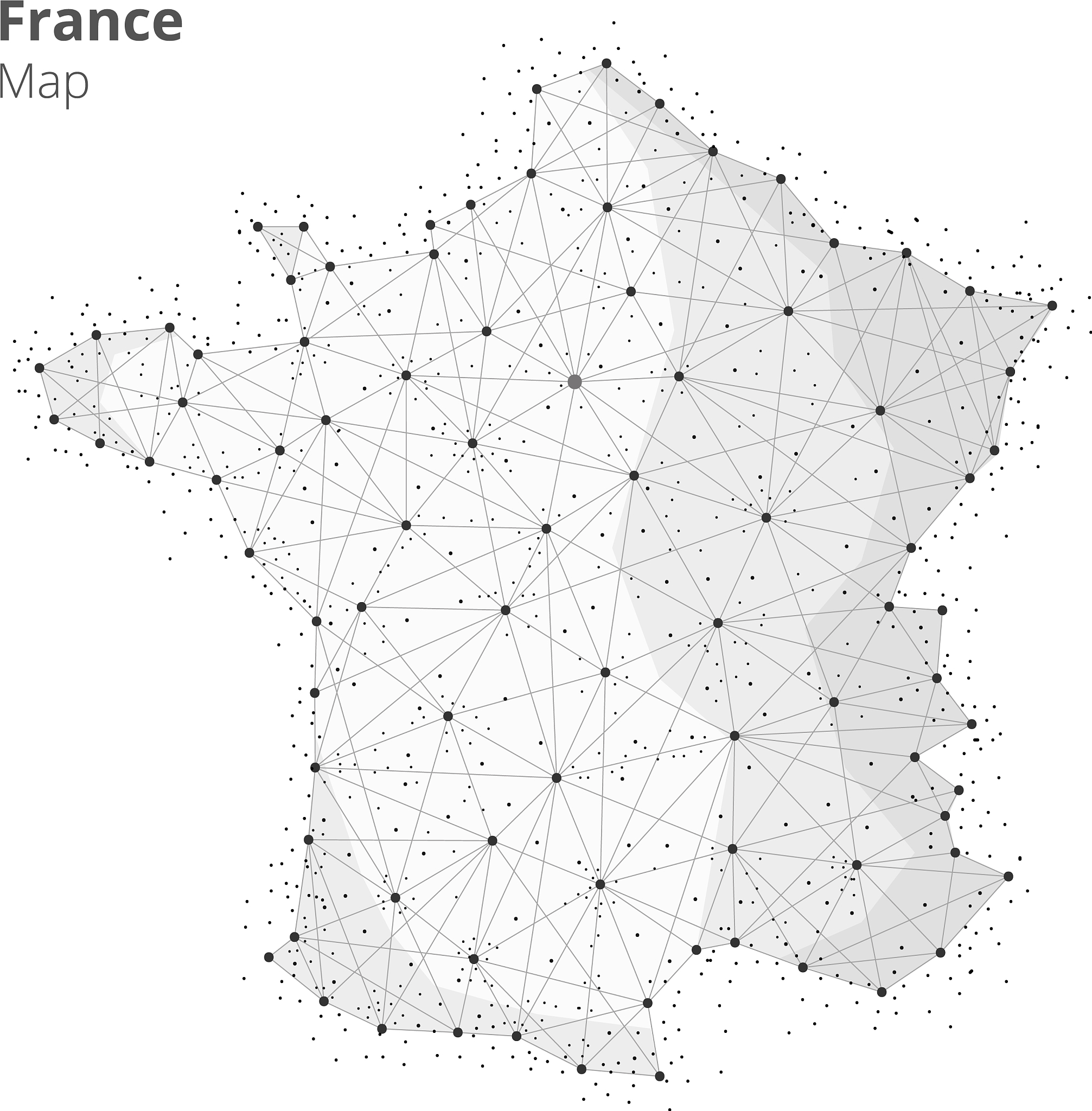 france map in blockchain technology network style