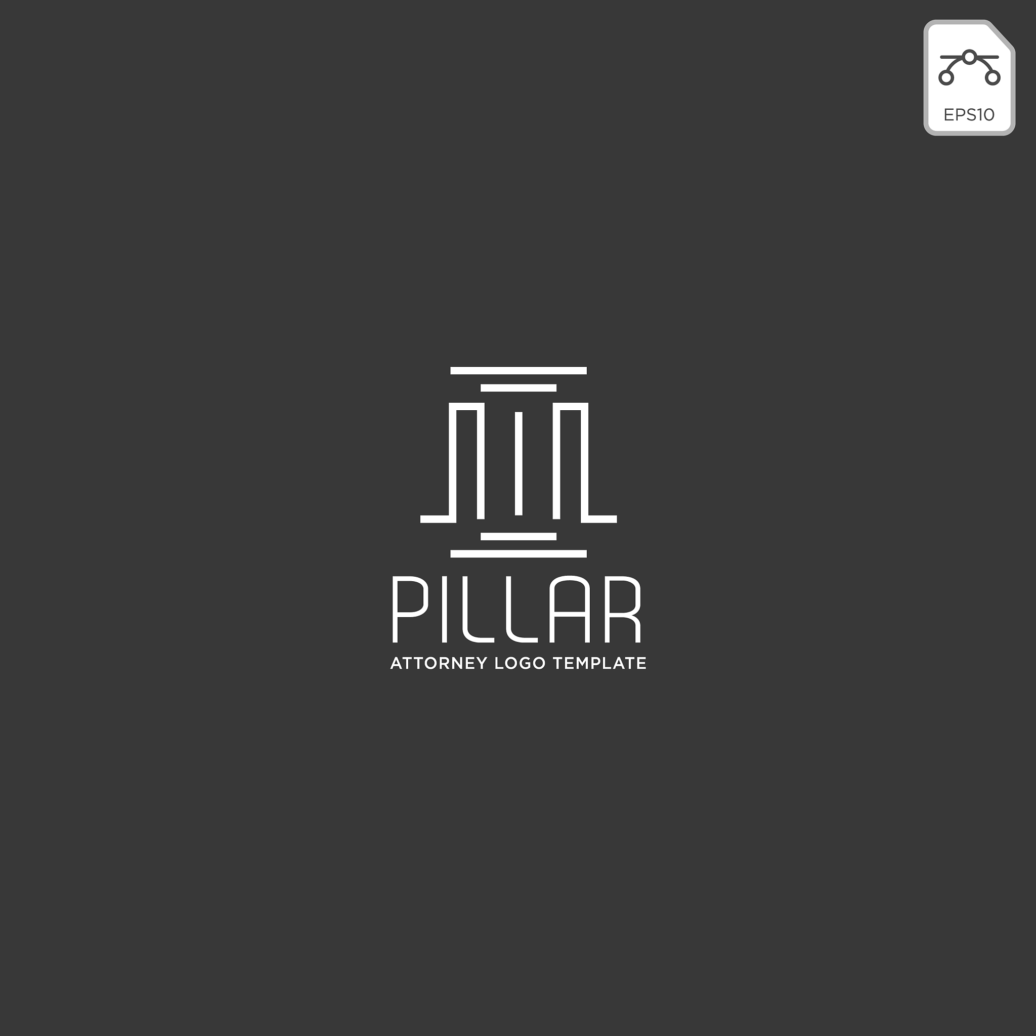 elegant pillar attorney logo line design template