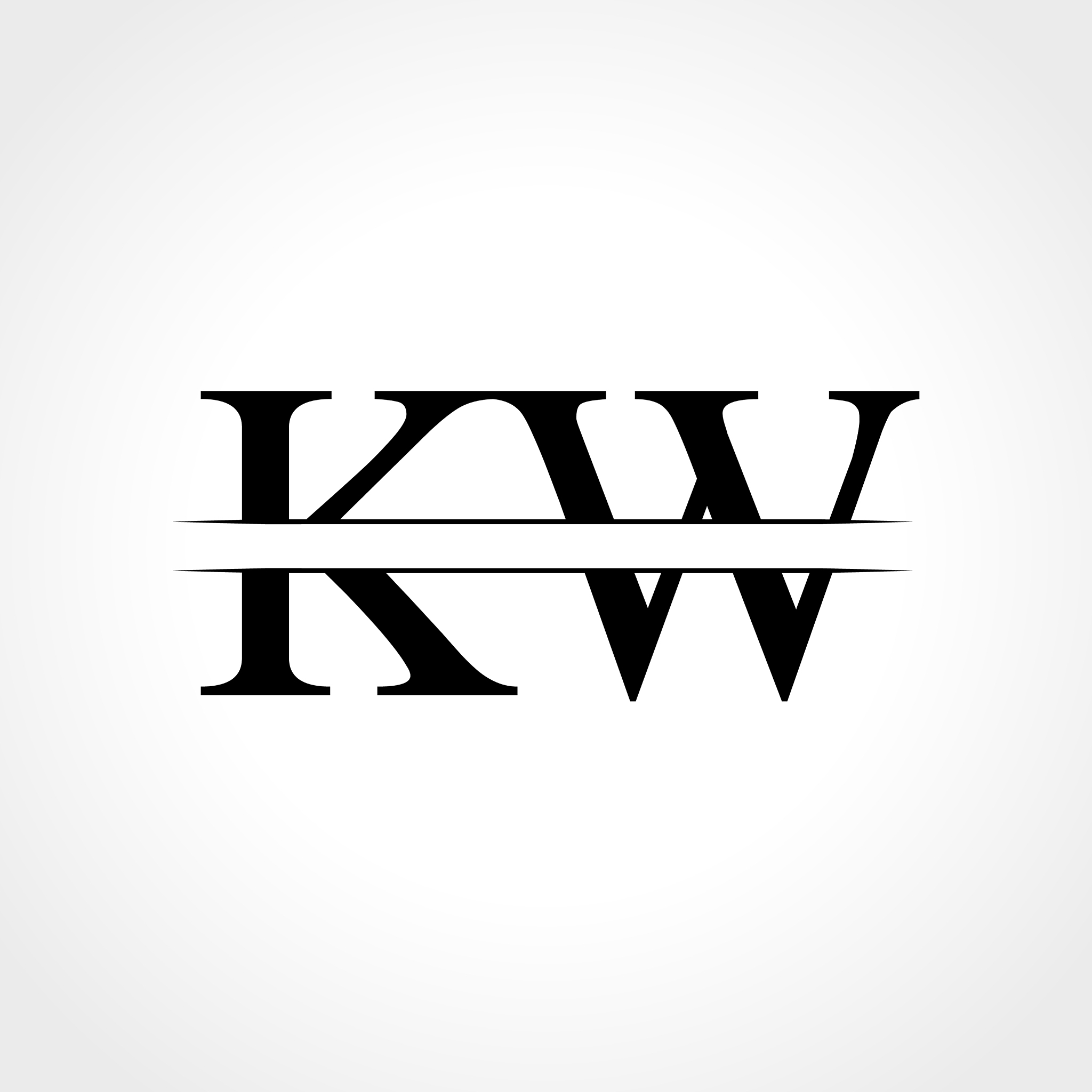 initial kw letter logo design abstract letter kw