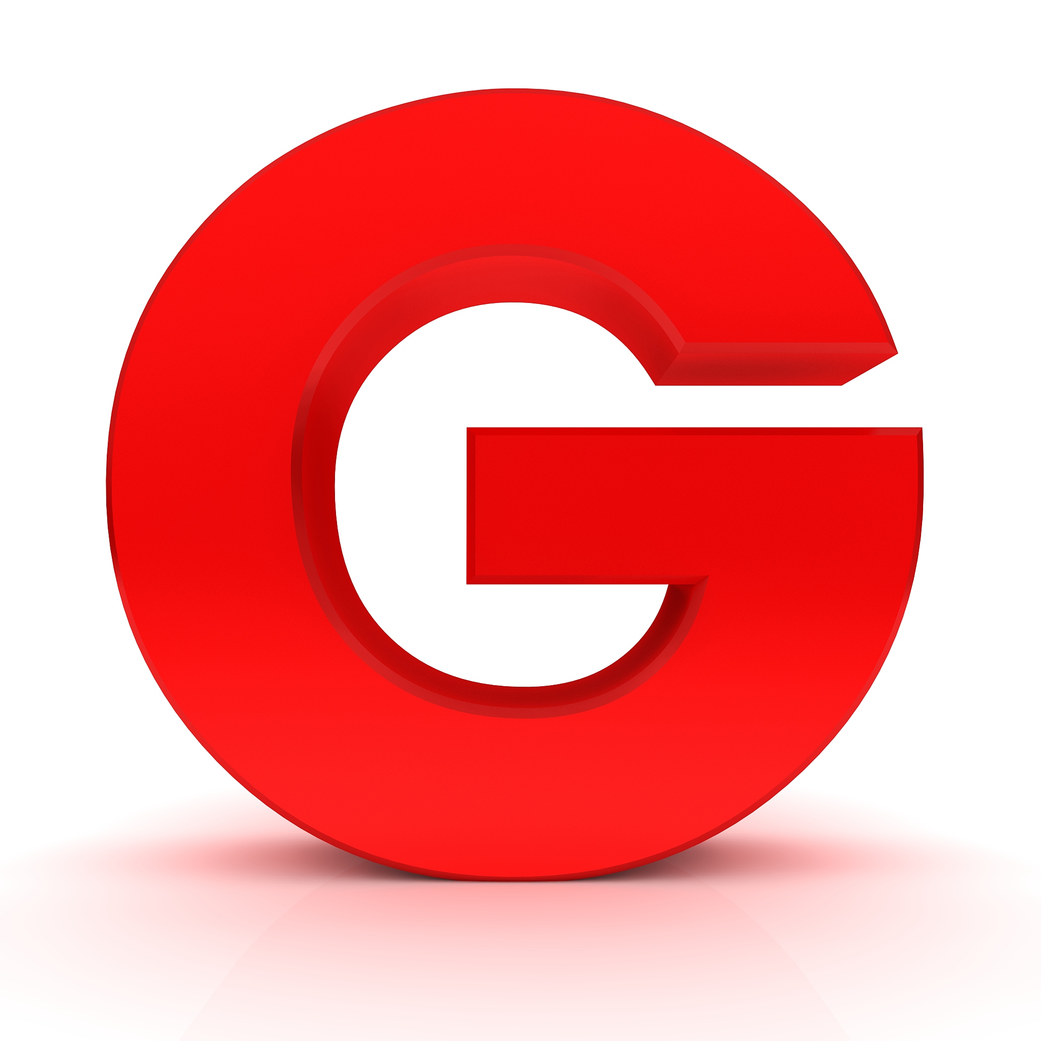 letter g red 3d render alphabet capital text font sign on white 