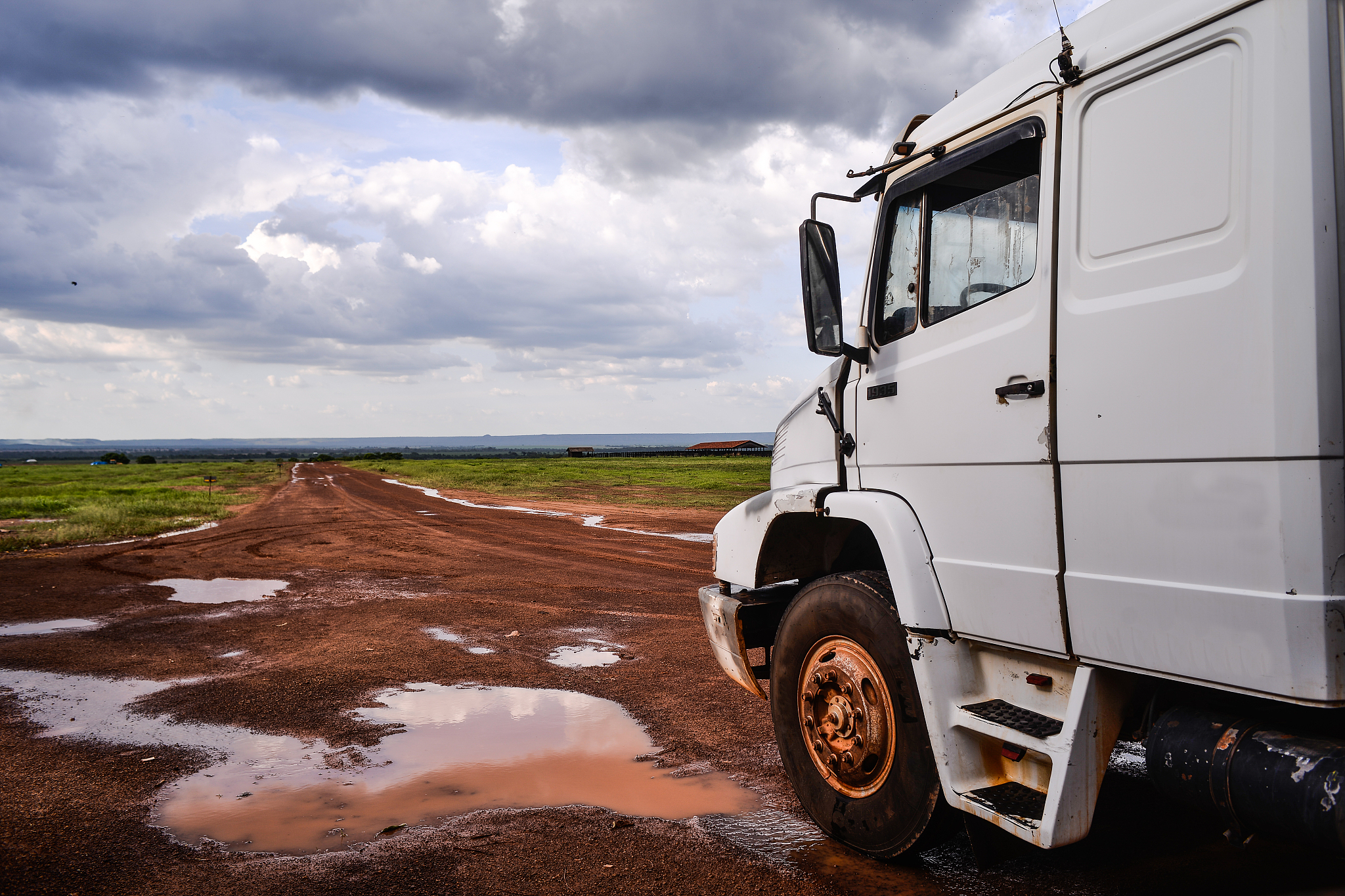 truck on a bad road