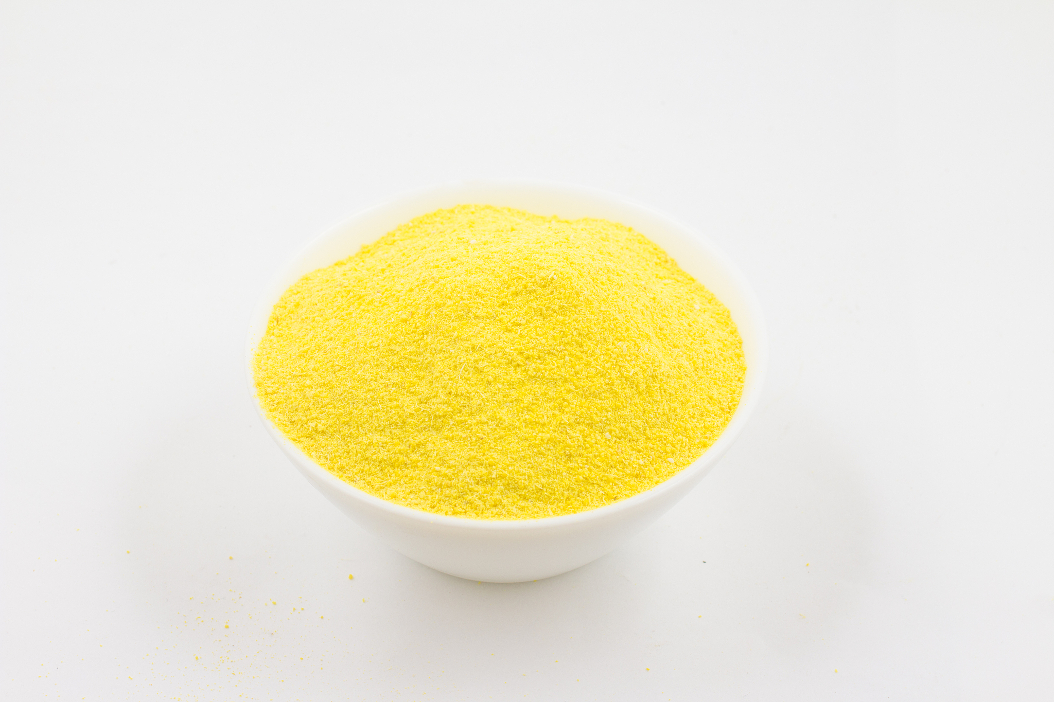 yellow manioc flour in a bowl