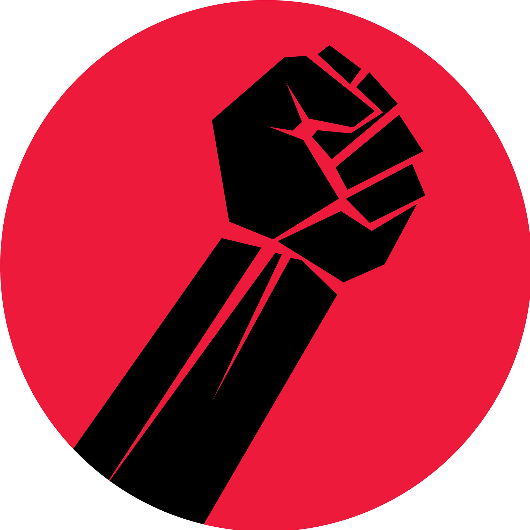 created with clenched fist a strong man people