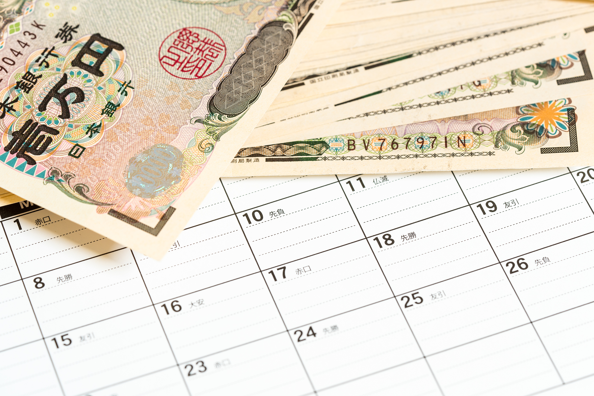 calender and money