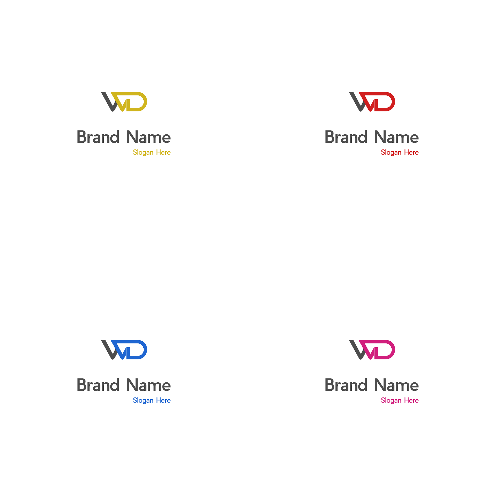 letter wd creative logo design