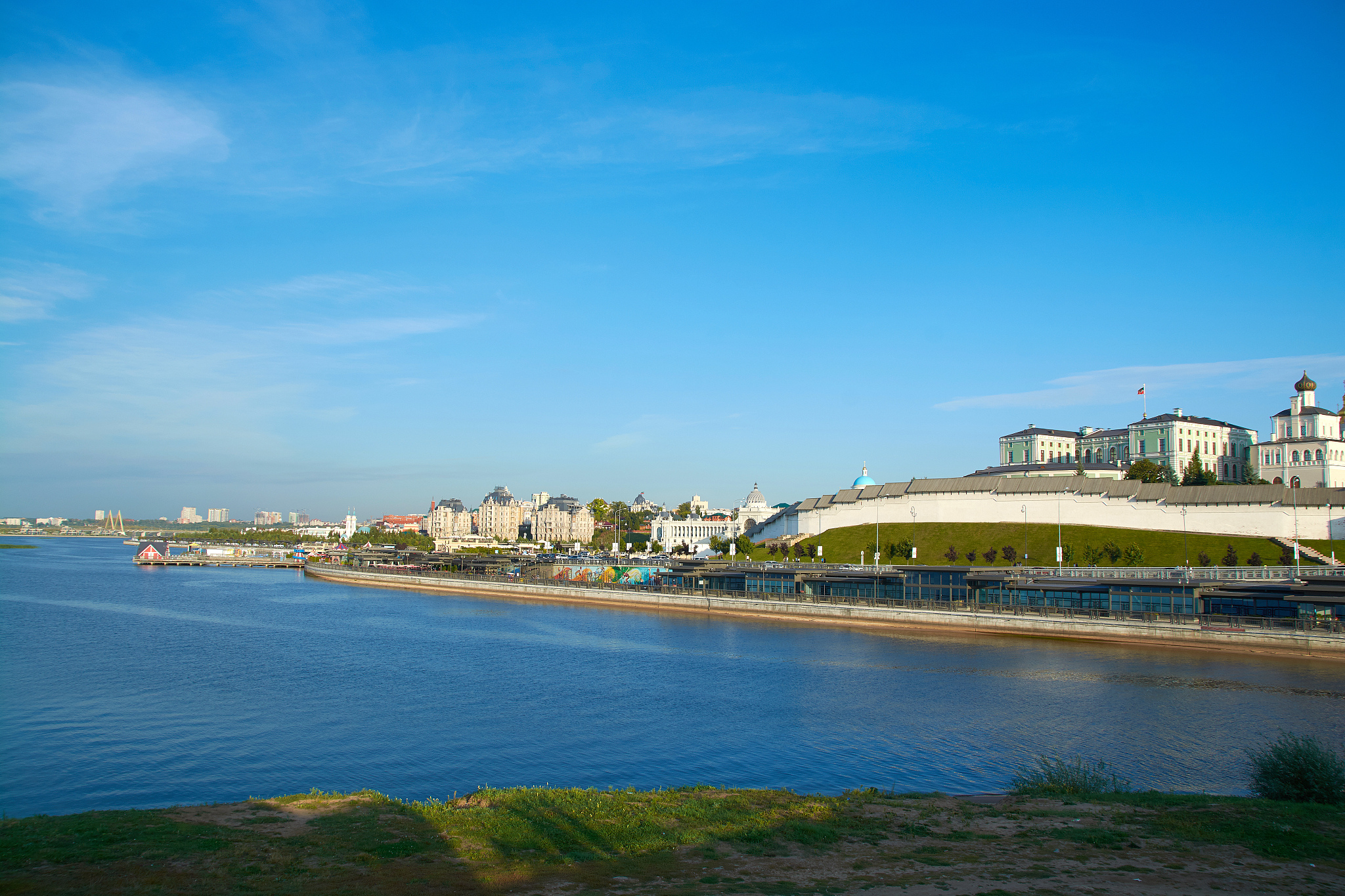 kazan, tatarstan russia-08.29.2020:kazanka river embankment with