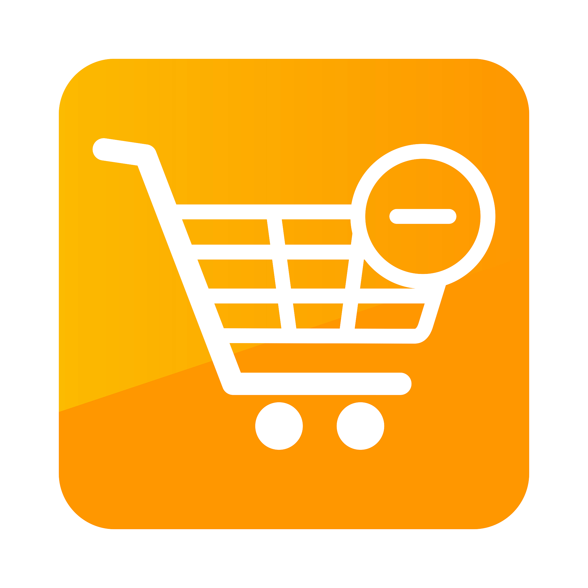 shopping cart icon with minus sign
