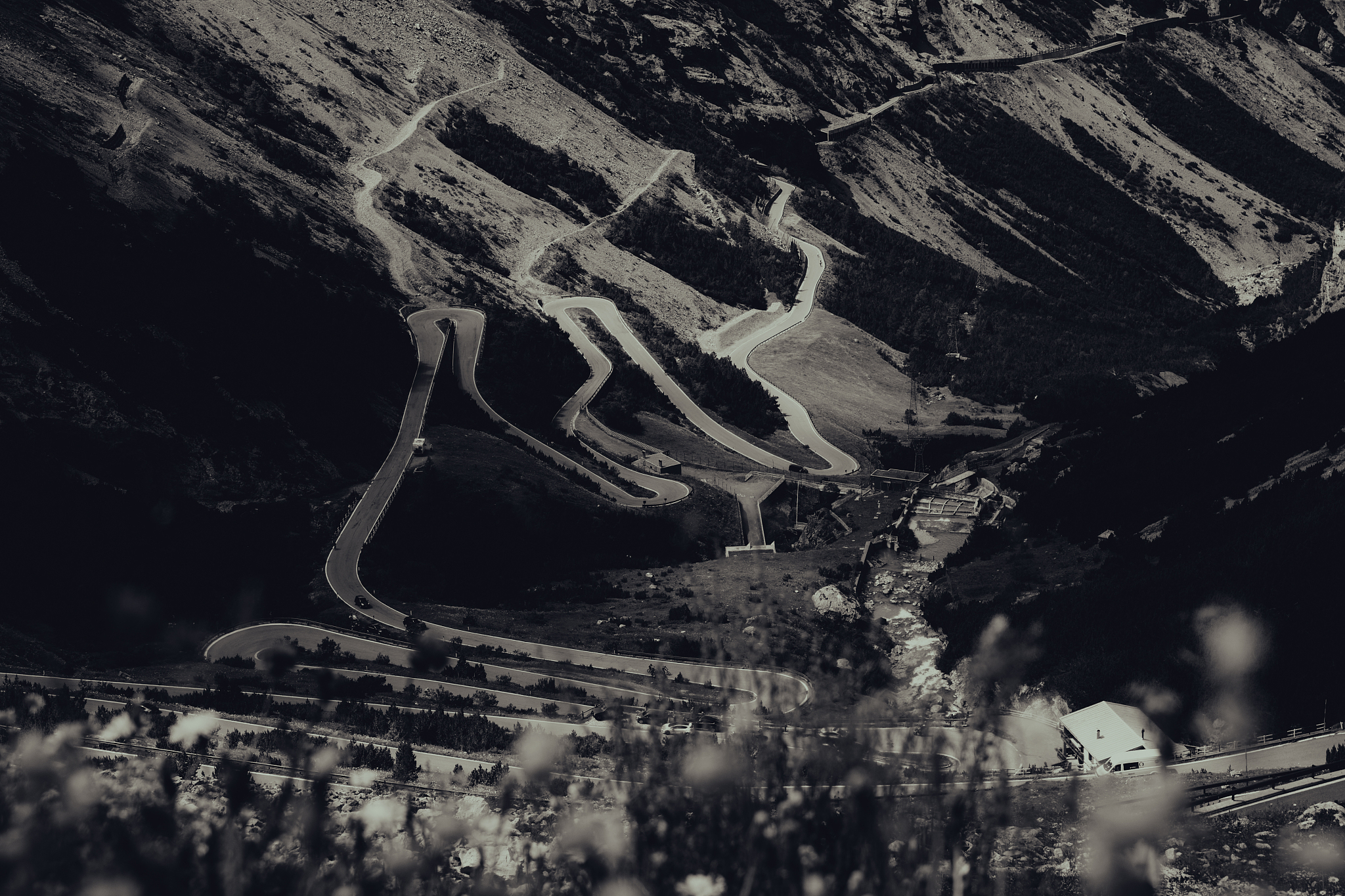 view of stelvio pass in italy