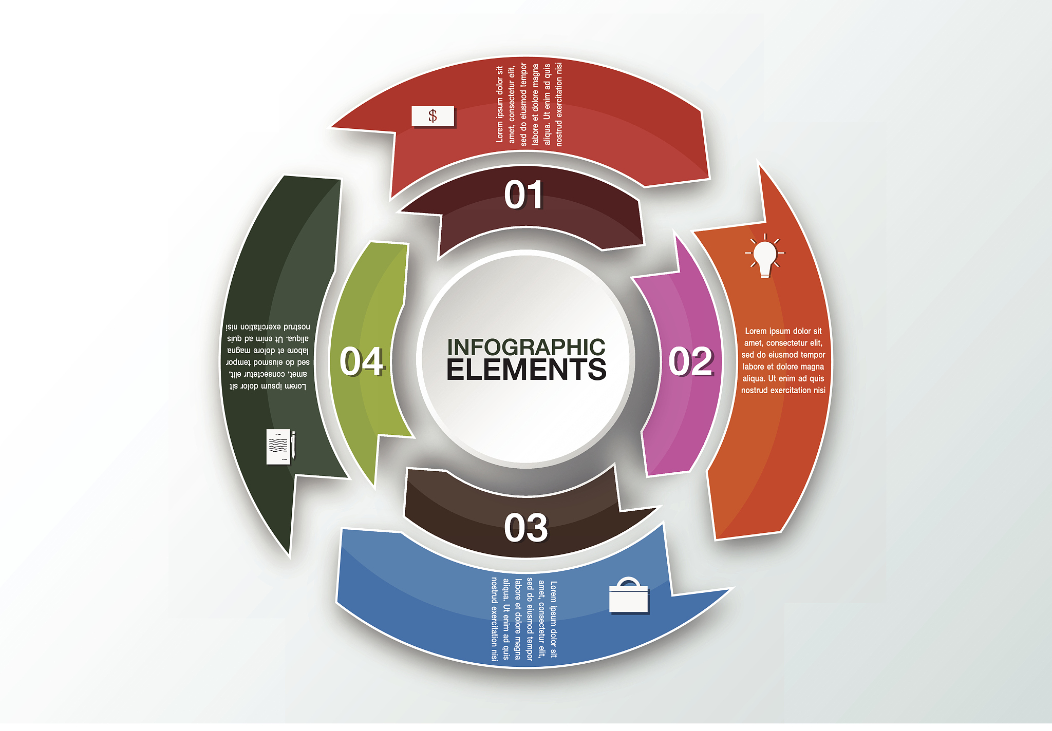 vector circle arrows for infographic. template for cycling diagr