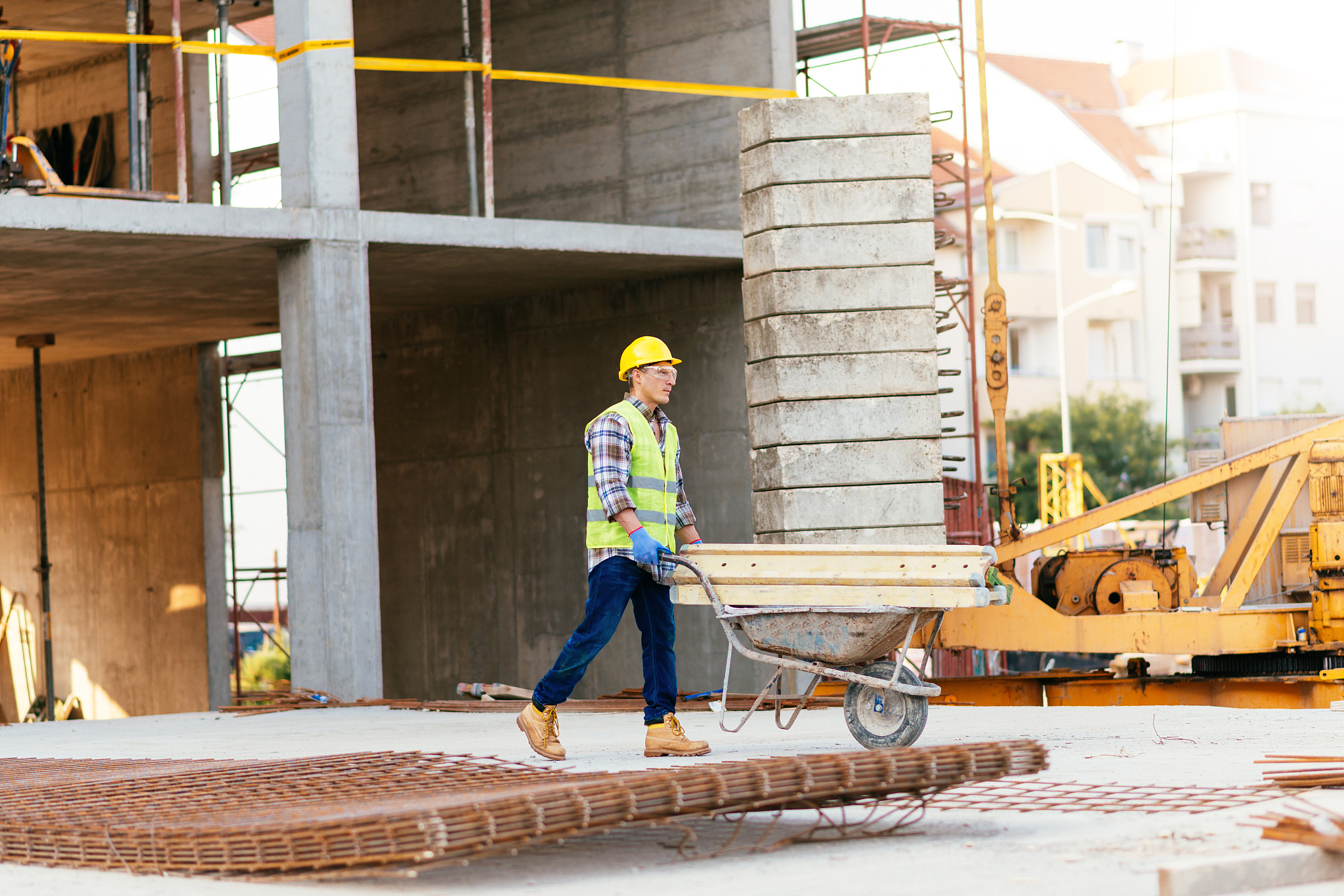 hard labor on construction site