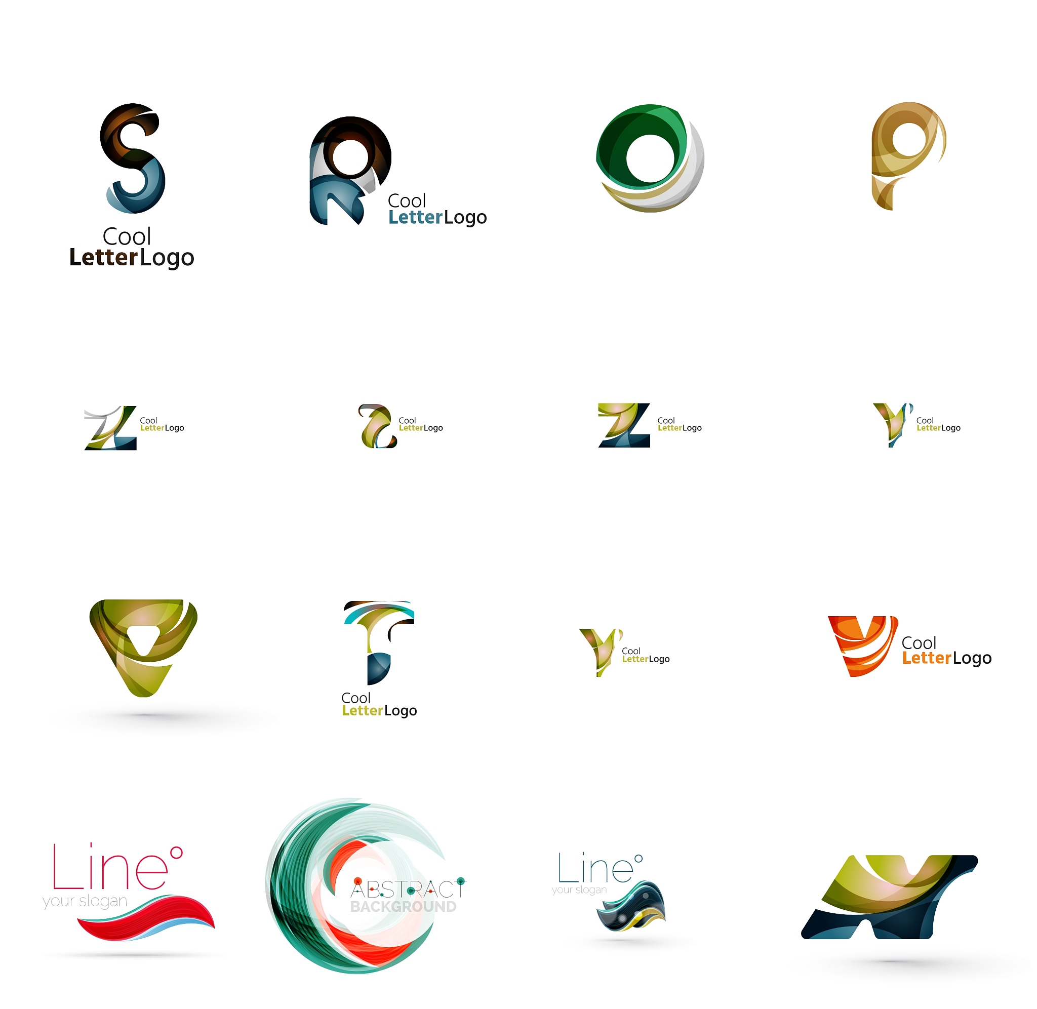 set of universal company logo ideas business icon