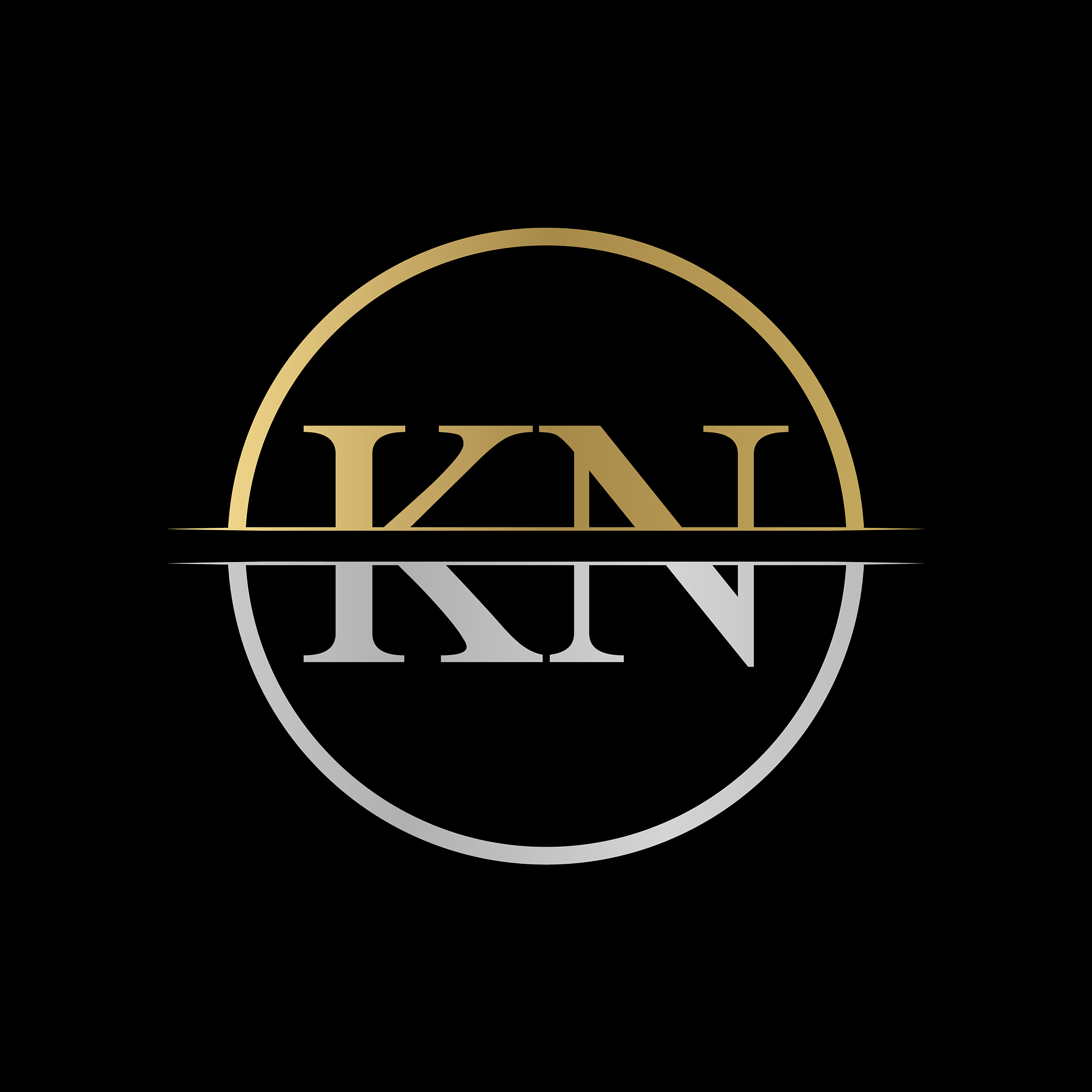 initial kn letter logo design abstract letter kn