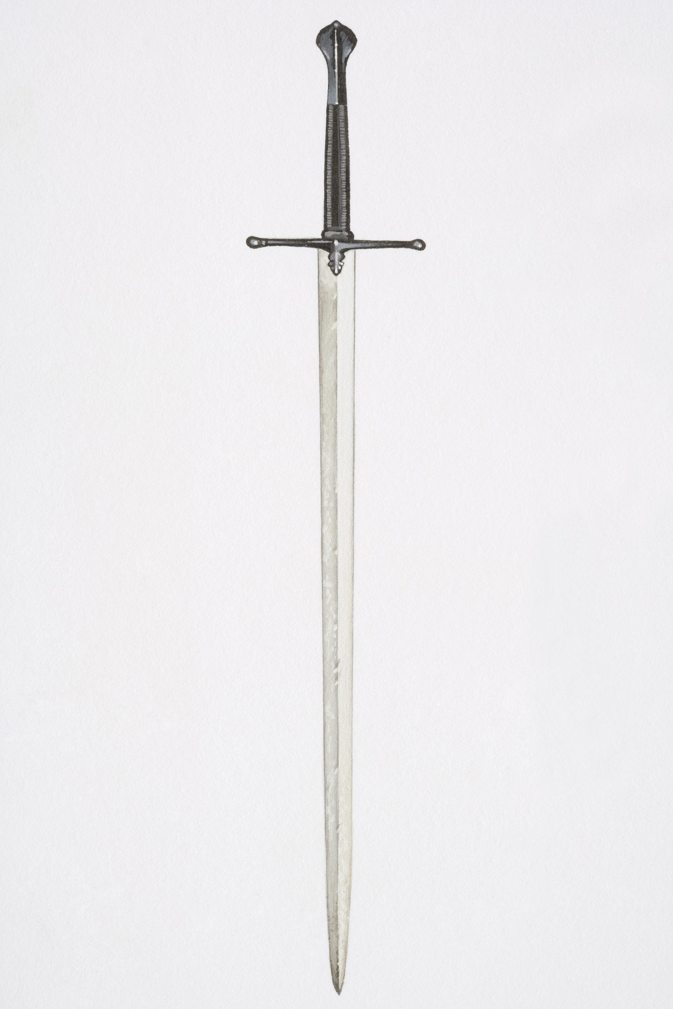 illustration, sword with black hilt.