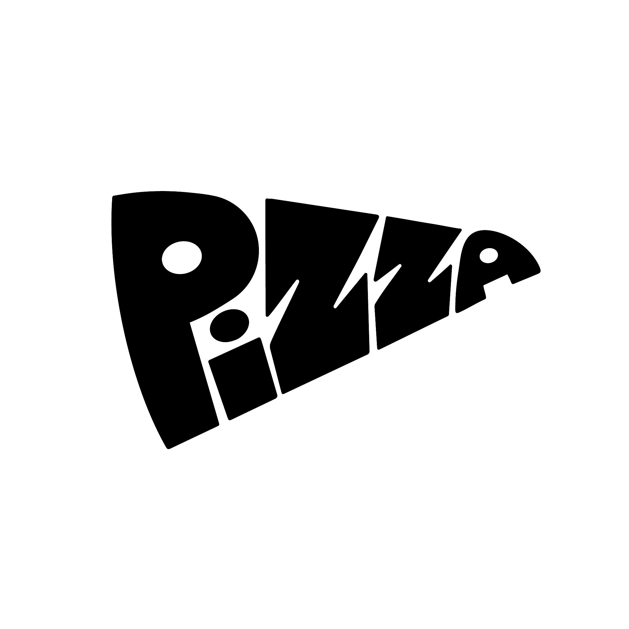 pizza lettering logo.