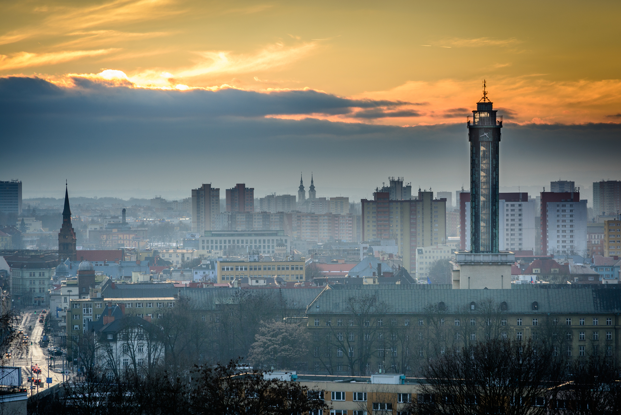 ostrava in sunset
