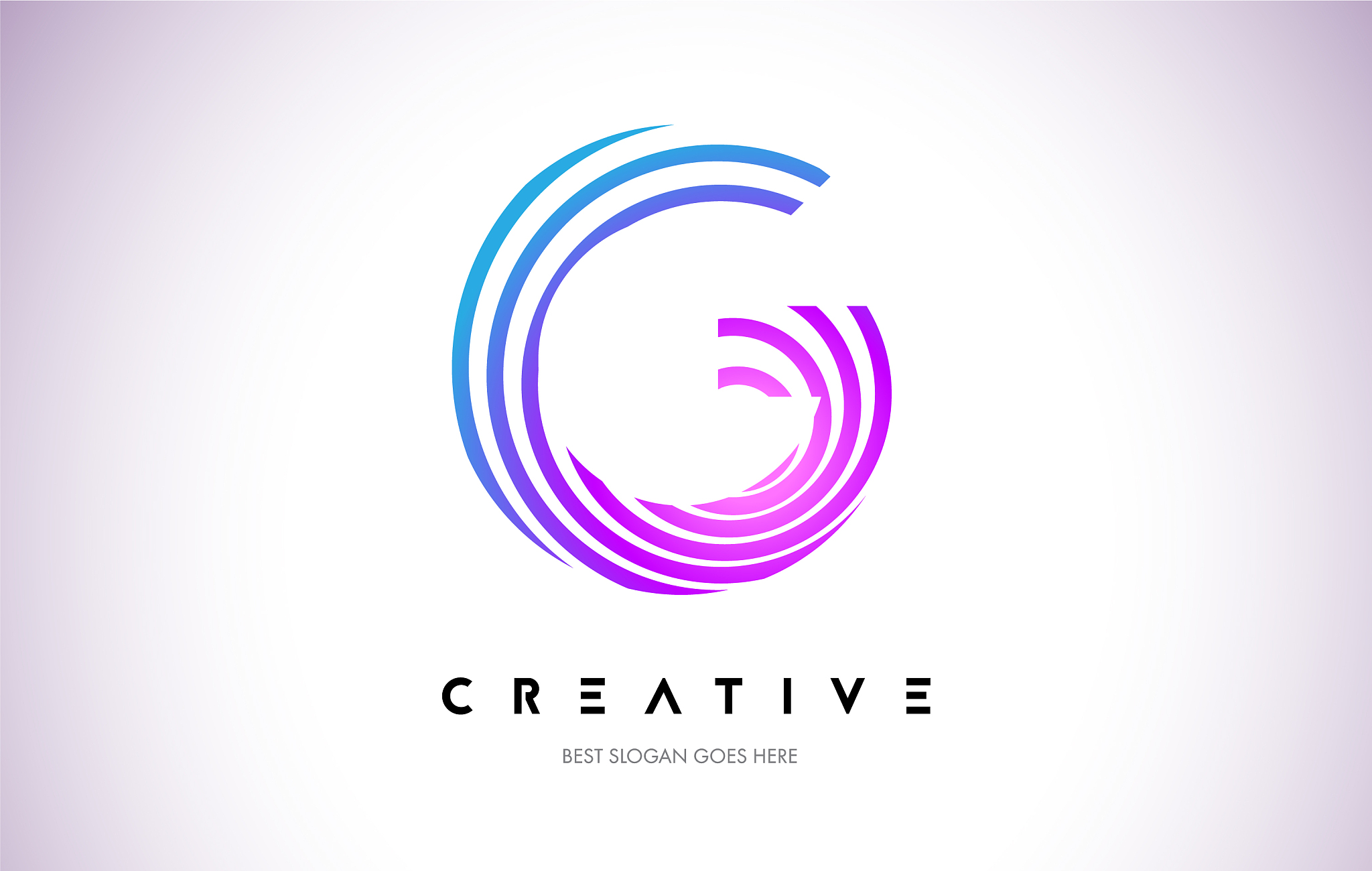 g lines warp logo design letter icon made with
