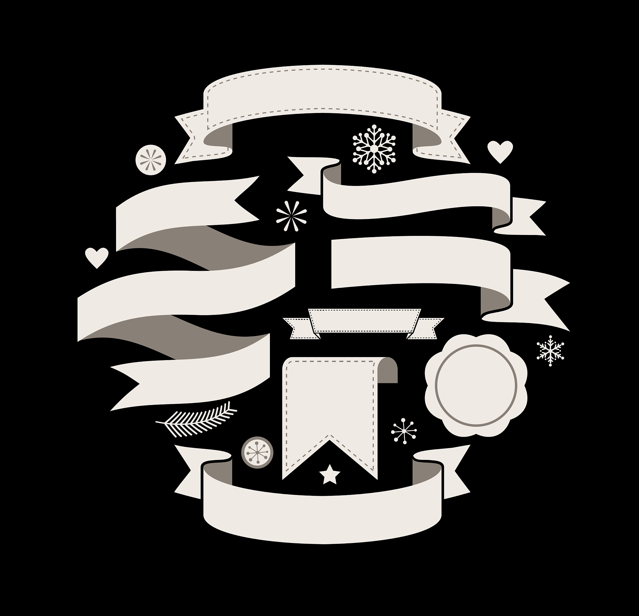 collection of christmas vintage retro banners