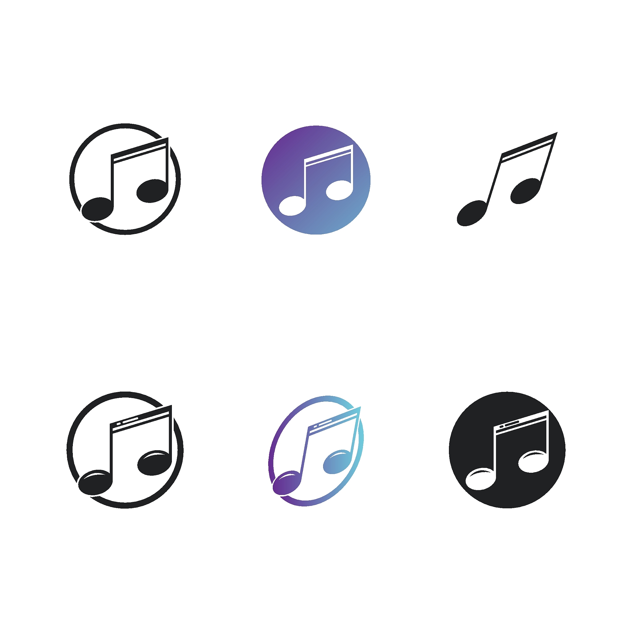 music note icon vector