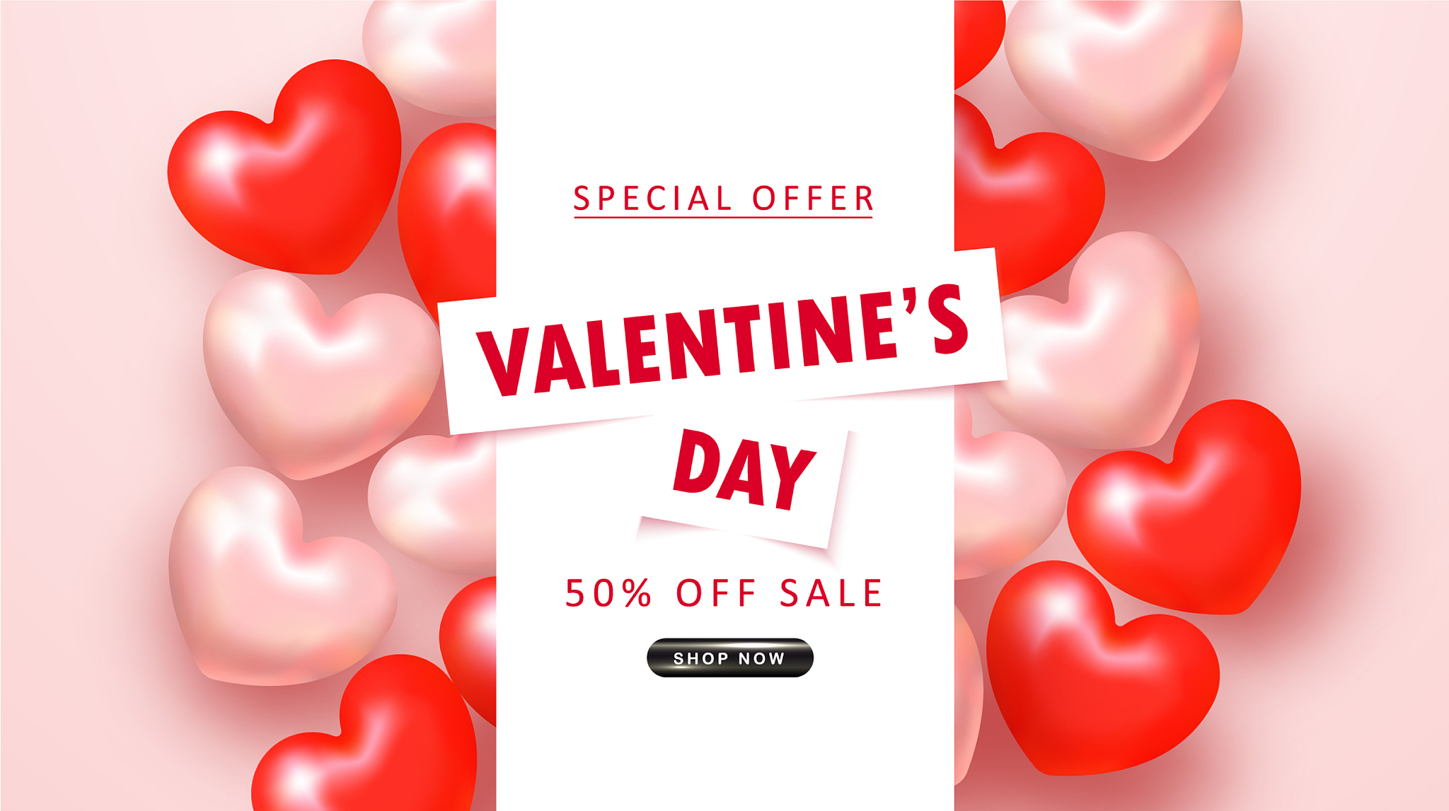 valentine s day sale background top view on