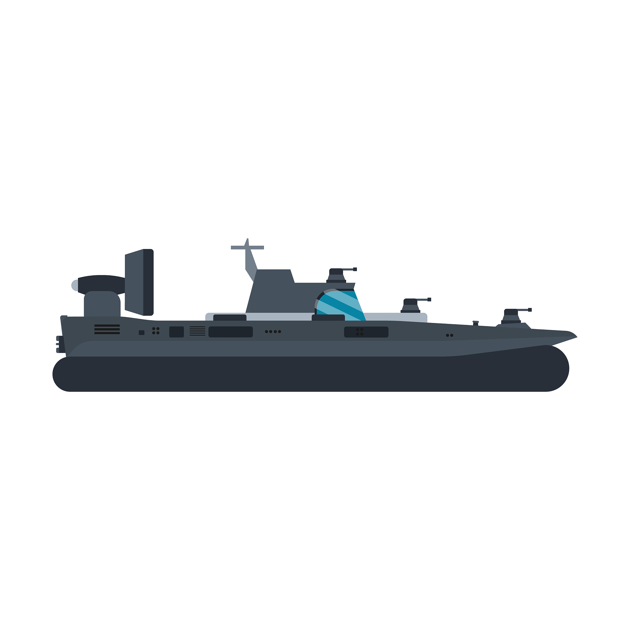 navy hovercraft side view icon boat sea