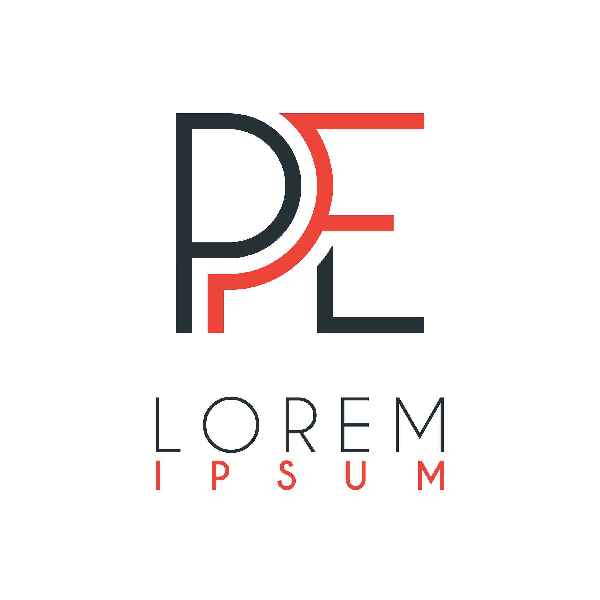 the logo between letter p and letter e or pe