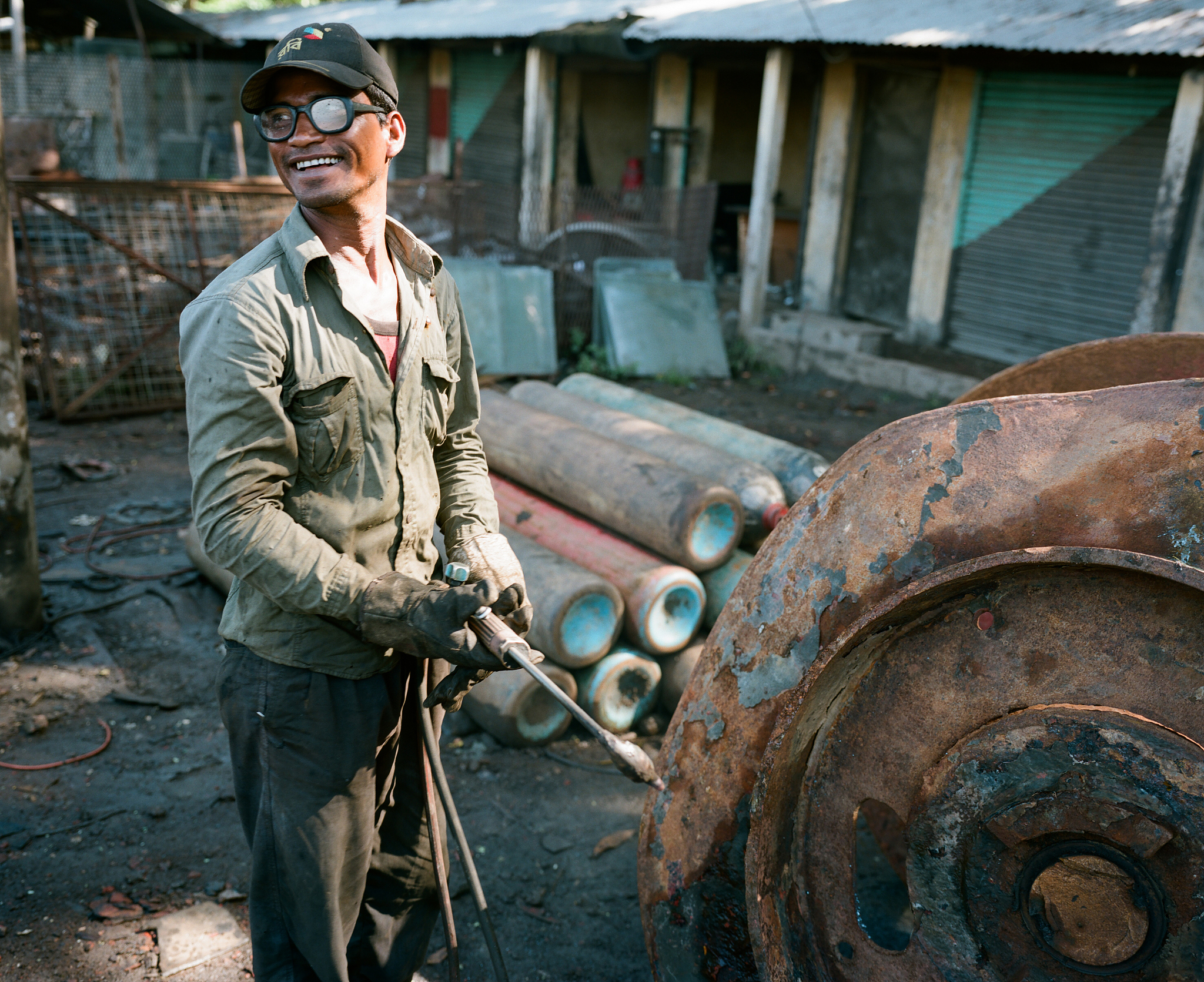 man with welding torch