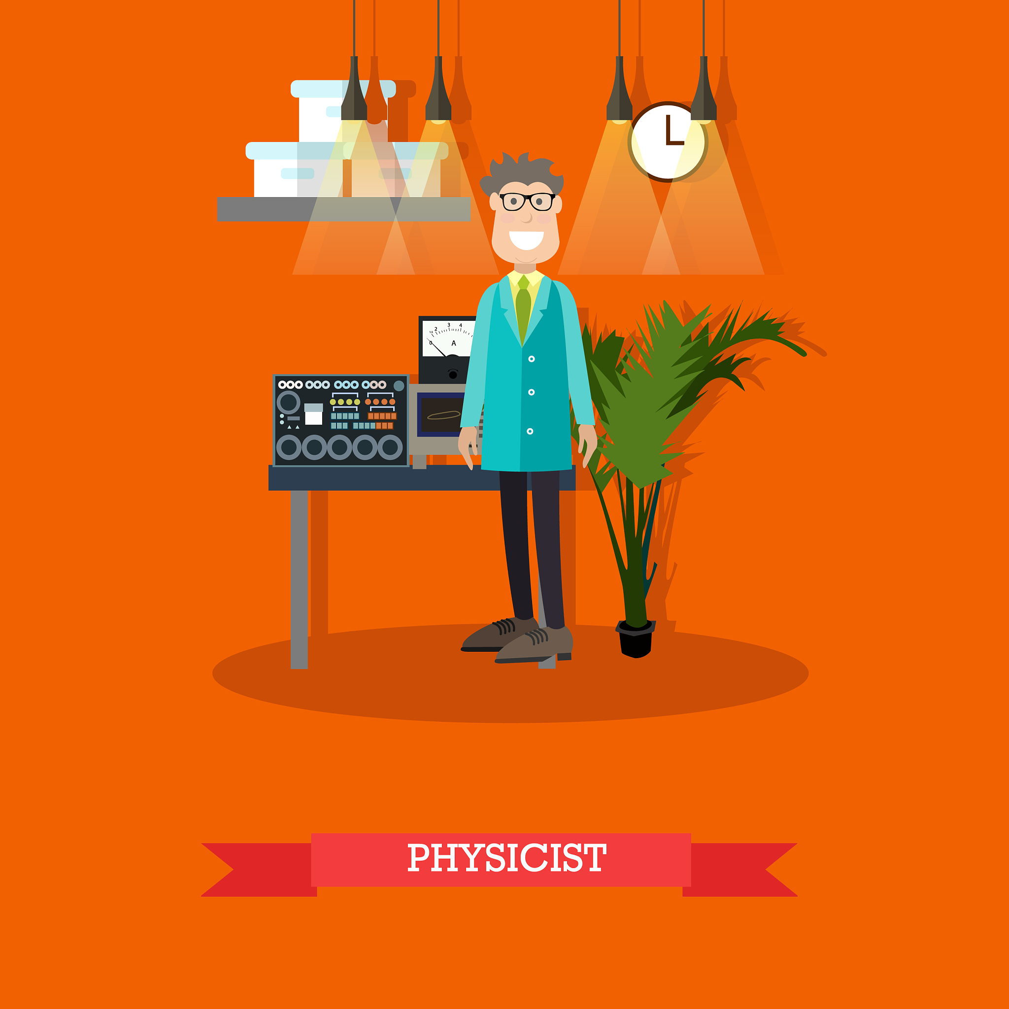 physicist concept in flat