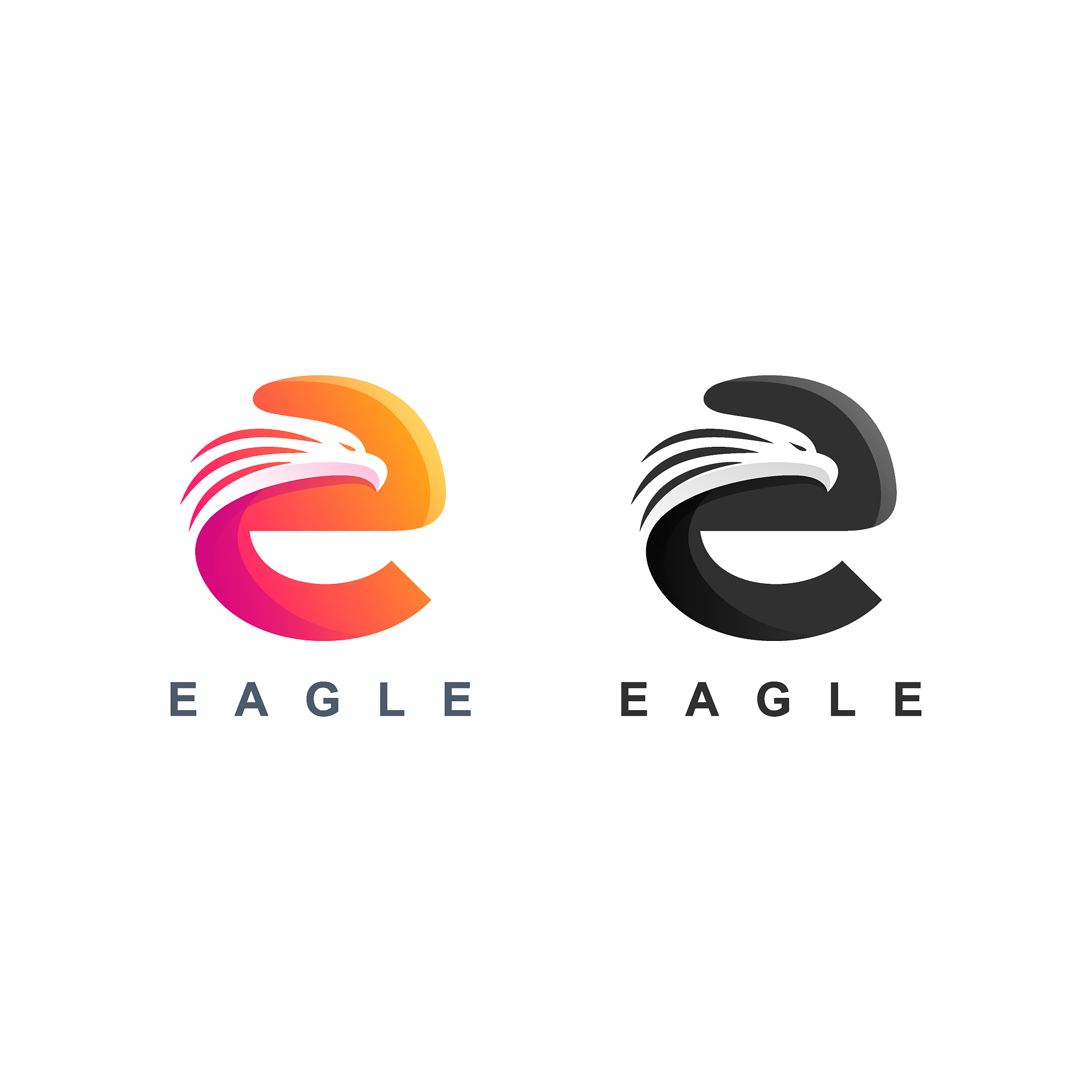 letter e eagle logo design vector