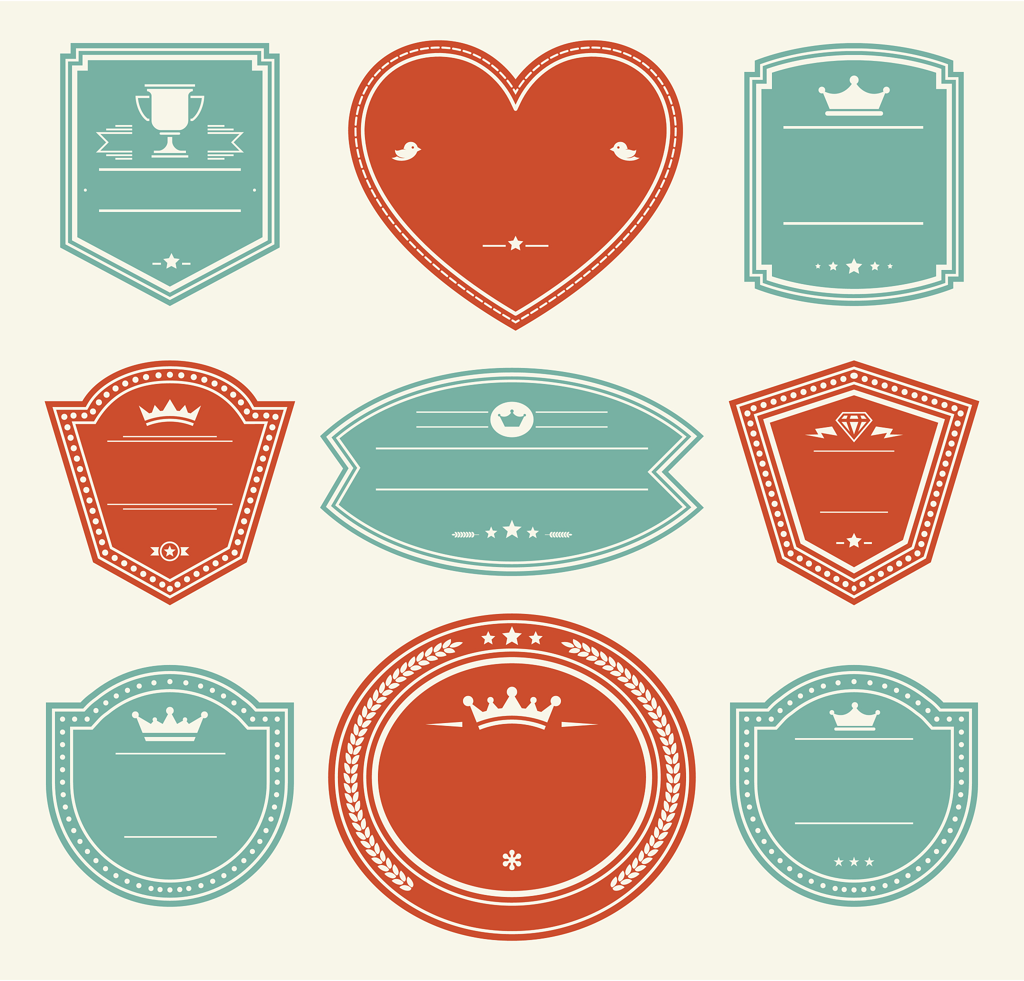 vintage labels set