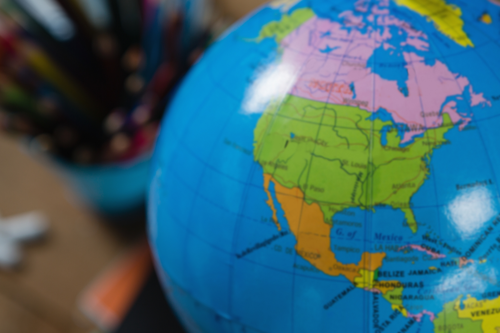 close-up of globe