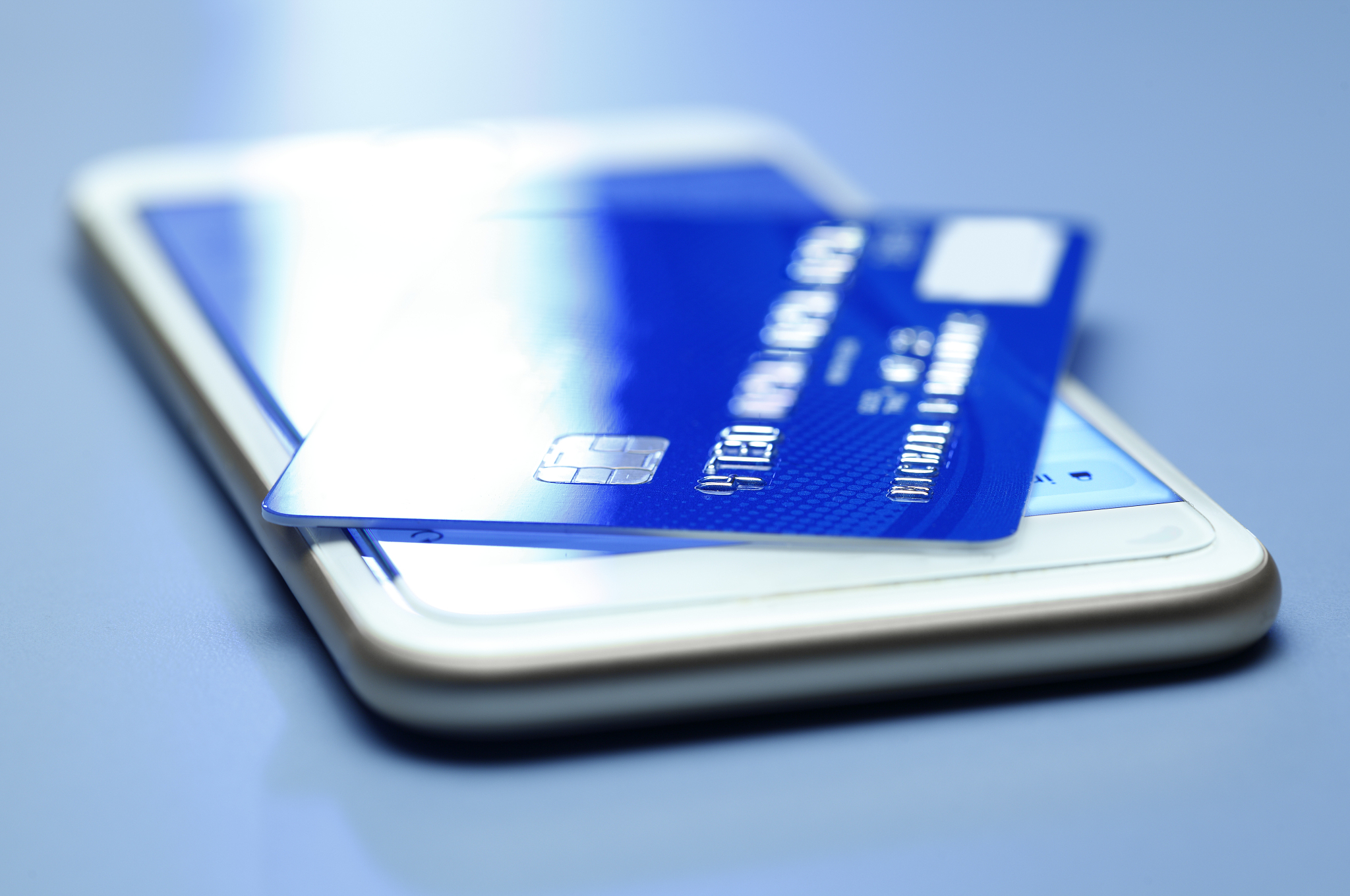 credit card on mobile phone
