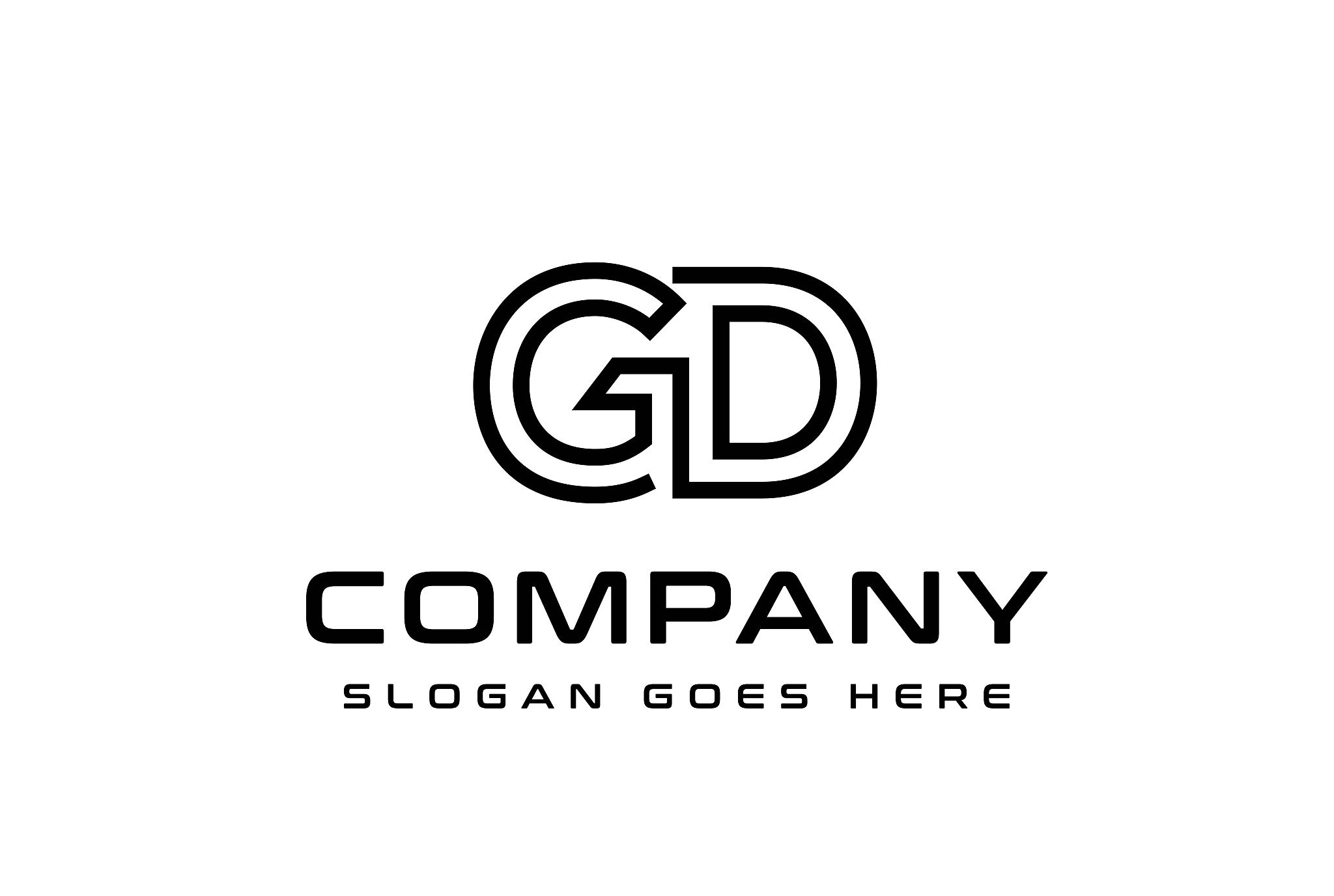 initial letter gd logo vector template