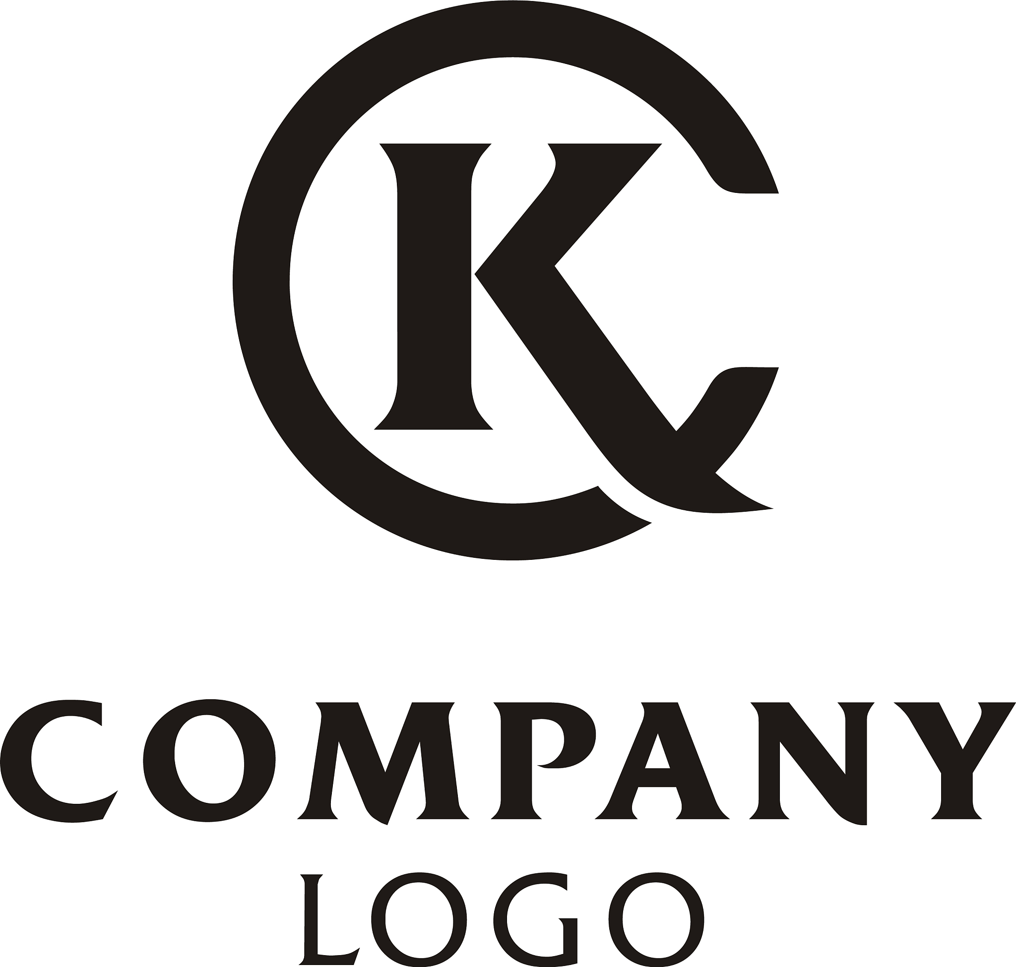 kc ck initials monogram letters logo